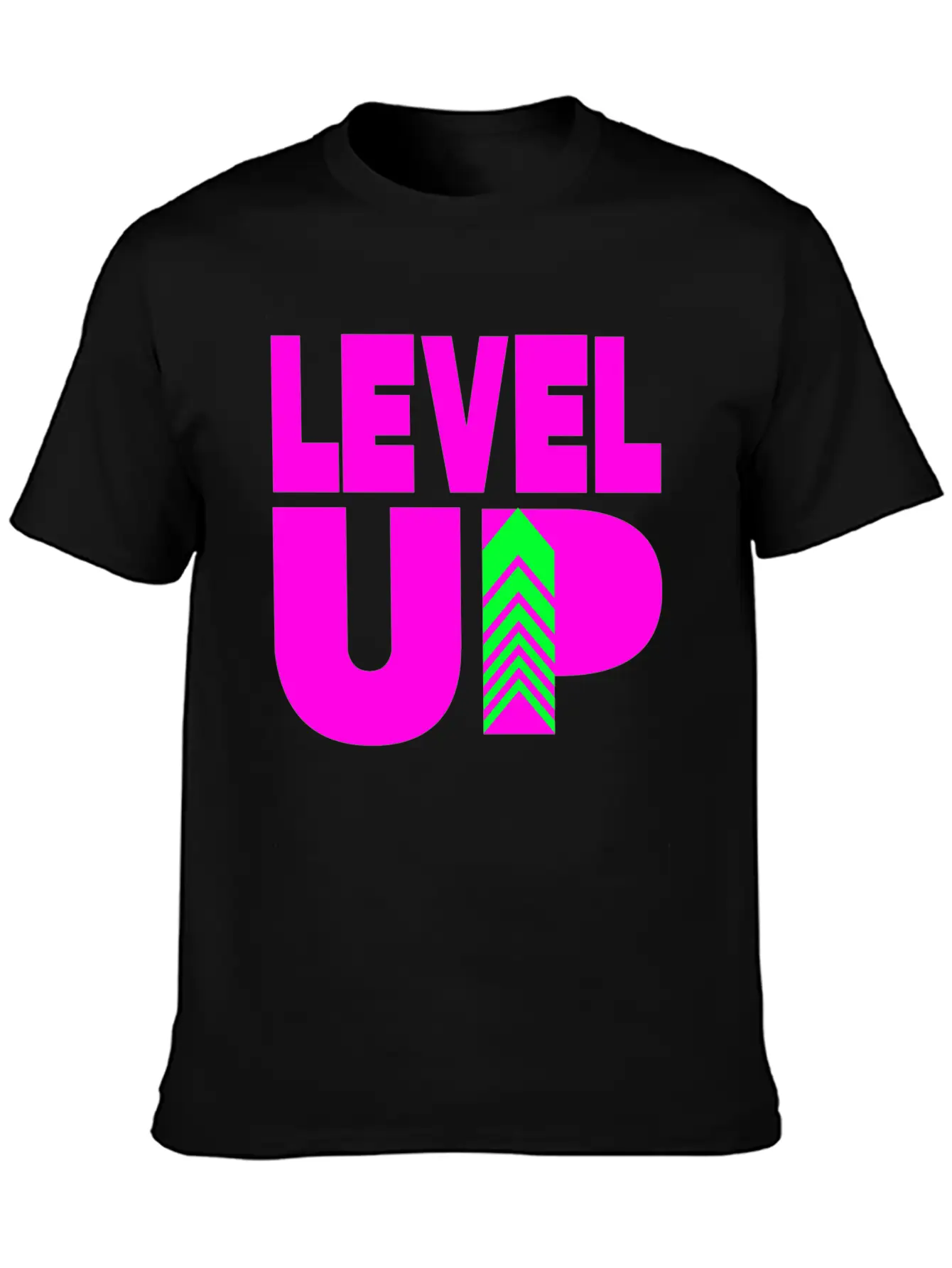 Level Up Neon Pink Unisex Casual T-Shirt – Clean Design For Daily Comfort