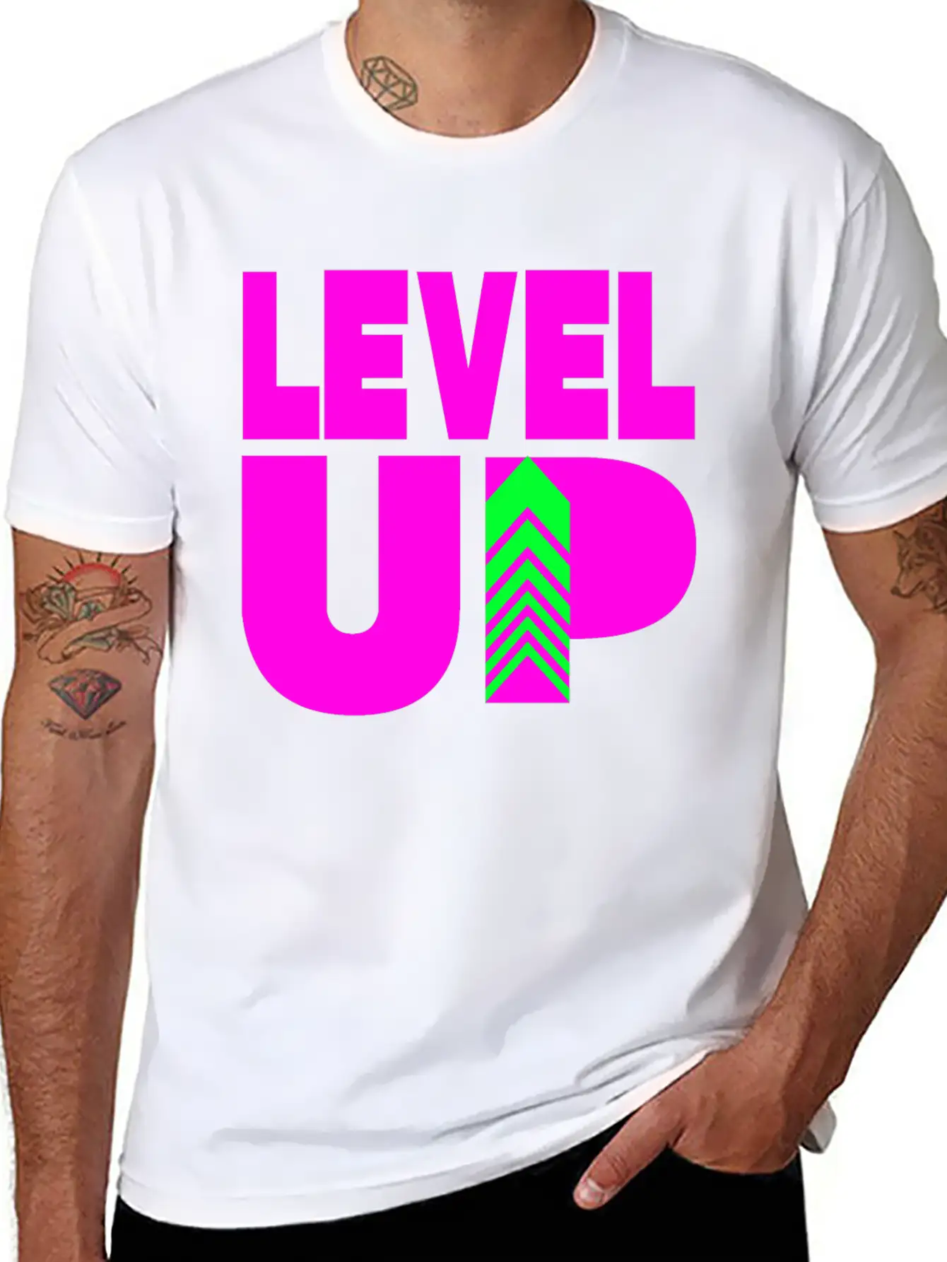 Level Up Neon Pink Unisex Casual T-Shirt – Clean Design For Daily Comfort
