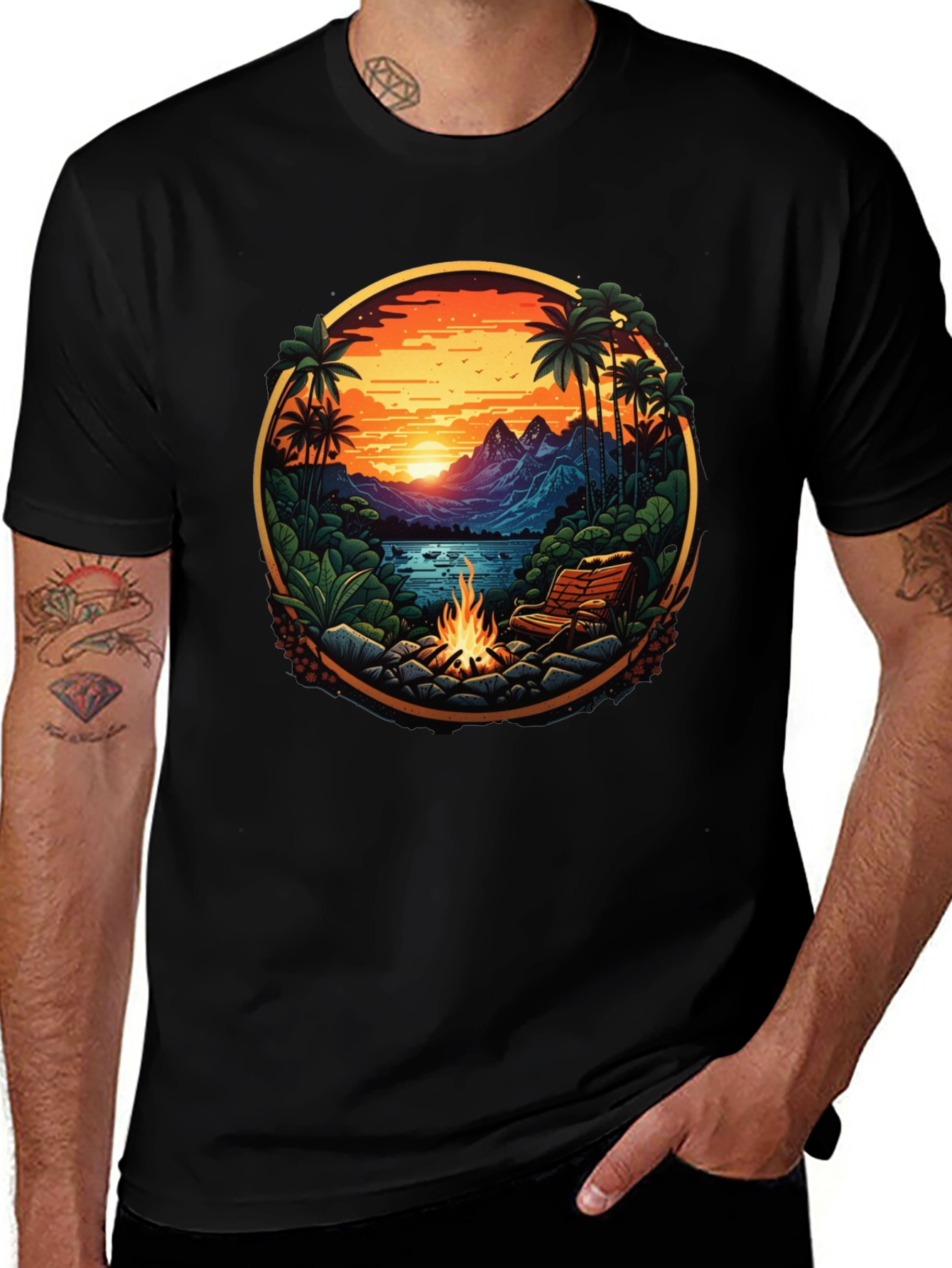 Tropical Campfire Graphic Tee