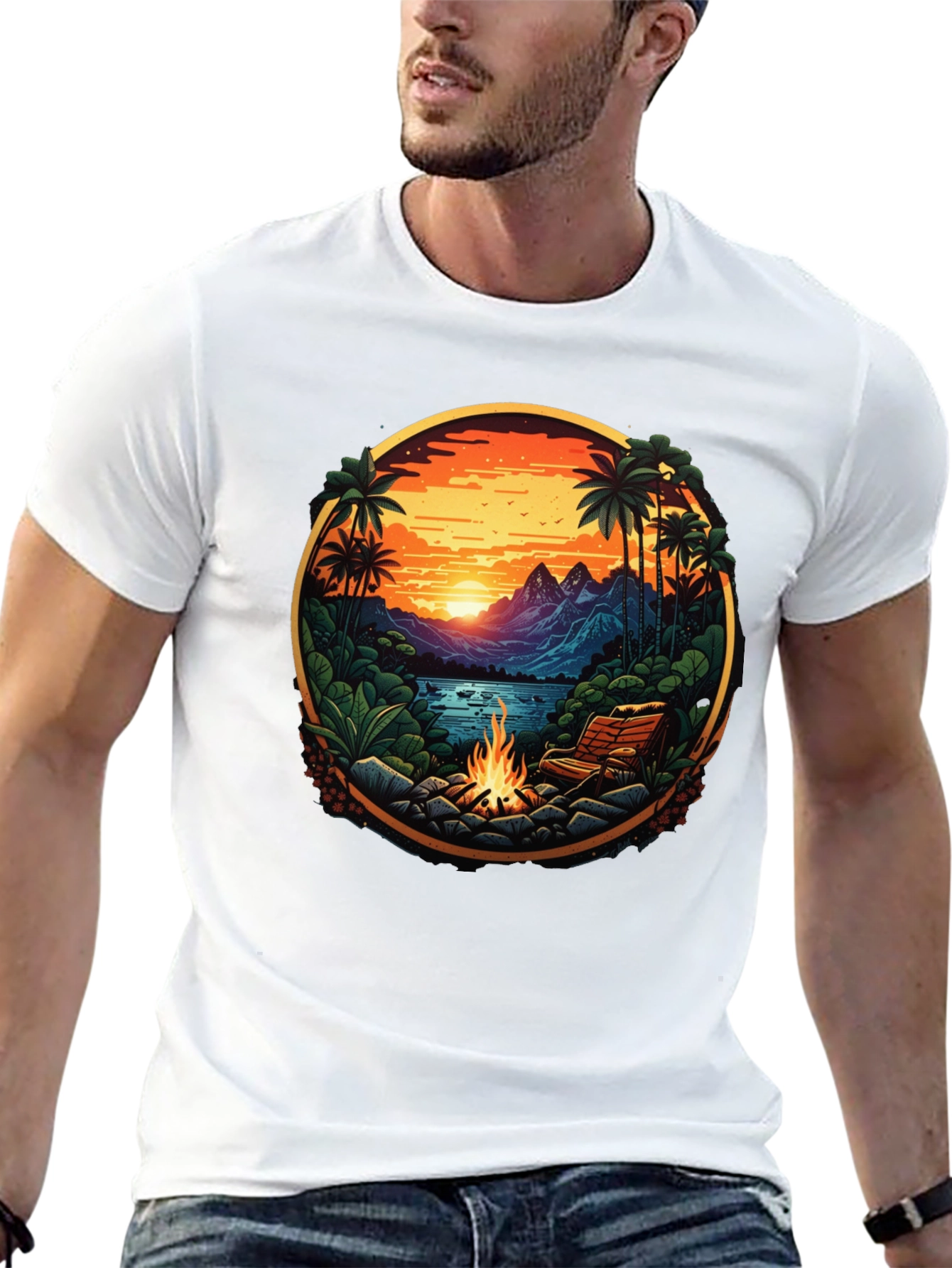 Tropical Campfire Graphic Tee
