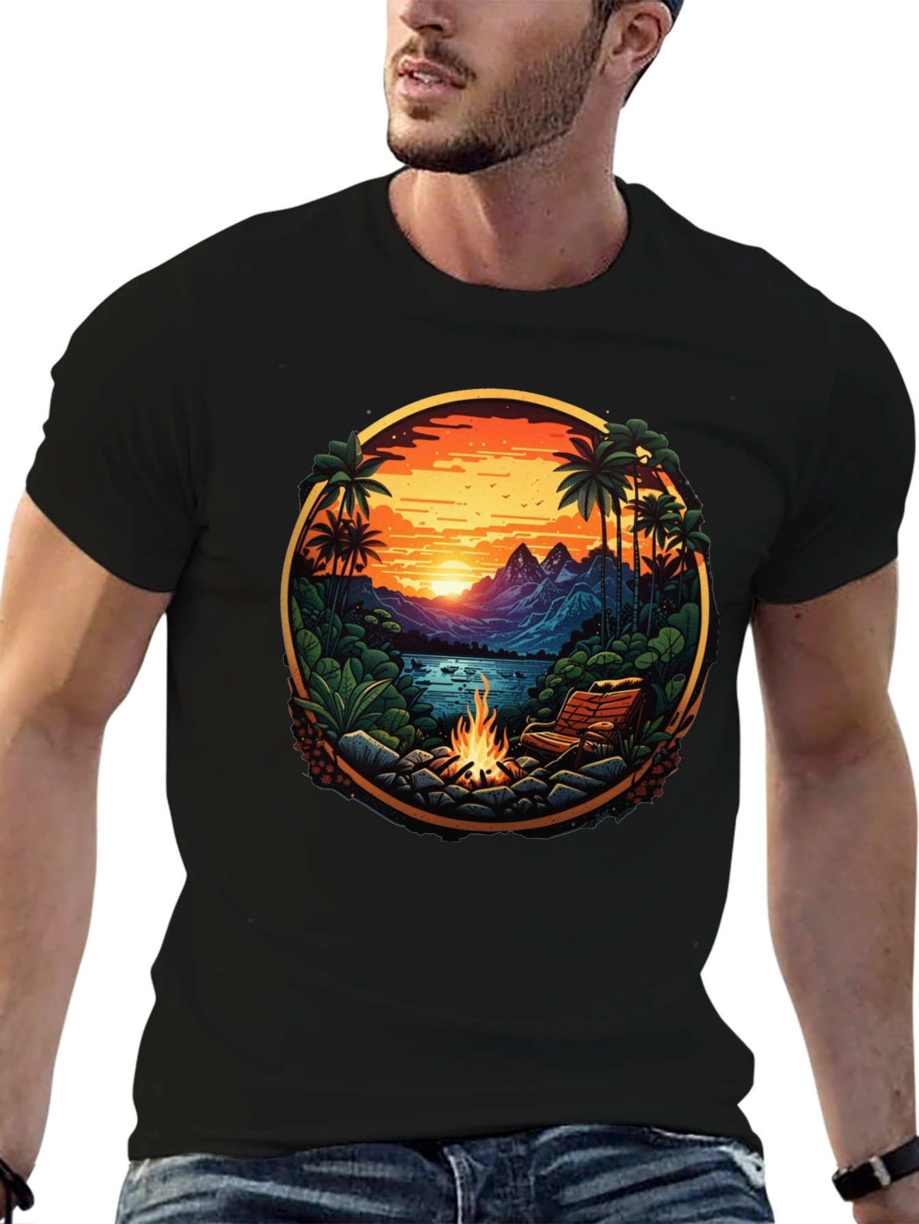 Tropical Campfire Graphic Tee
