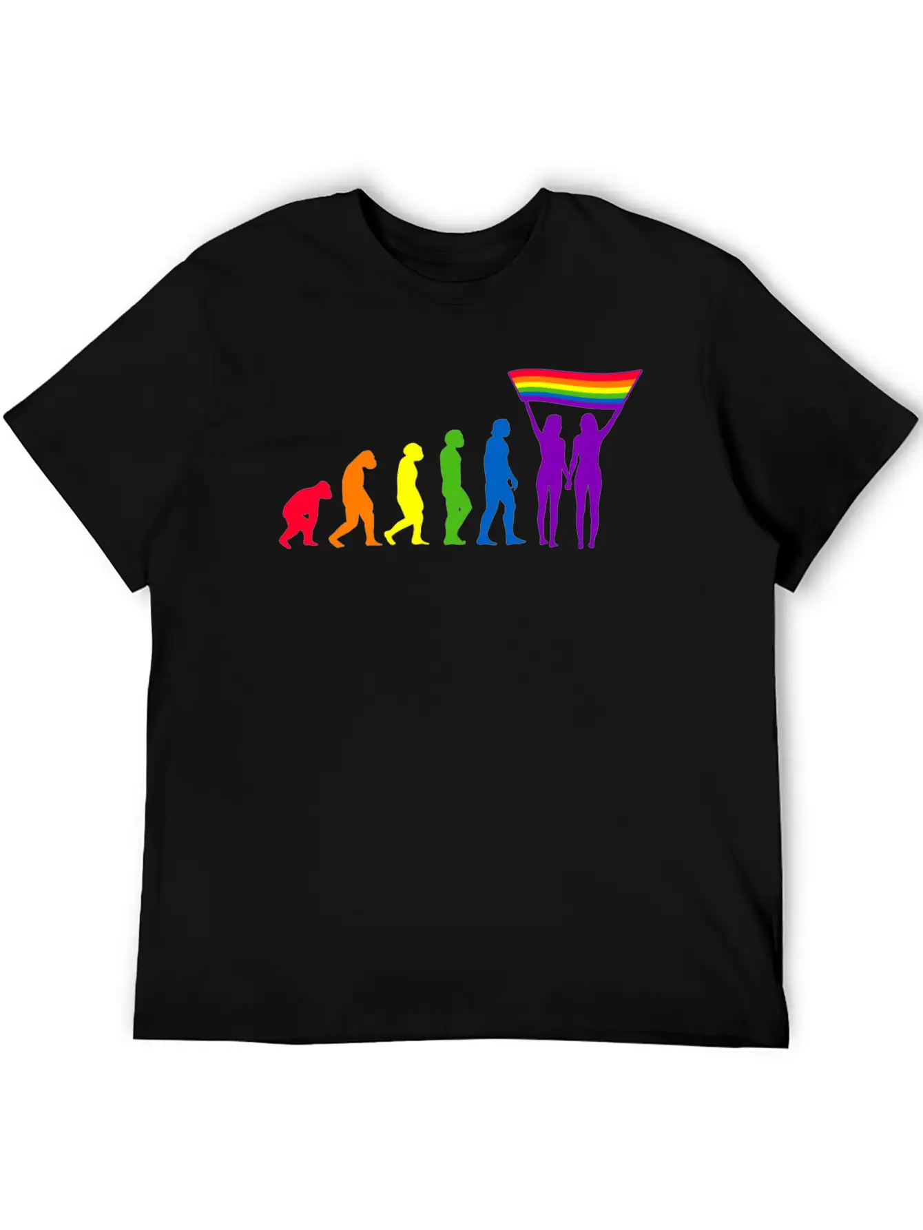 Lgbtq Flag Evolution LGBTQ Lesbian Pride Flags Unisex Casual T-Shirt – Clean Design For Daily Comfort