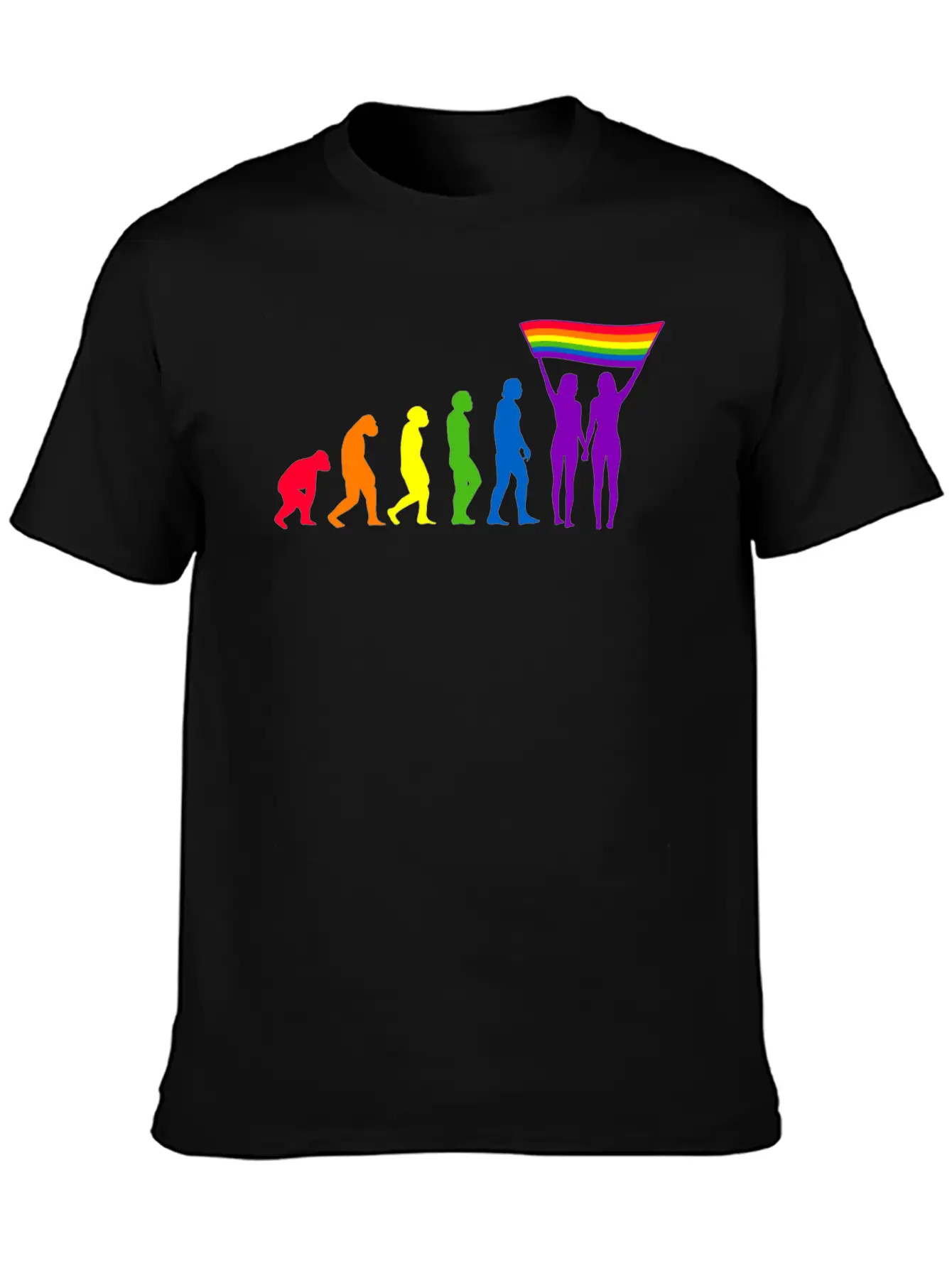 Lgbtq Flag Evolution LGBTQ Lesbian Pride Flags Unisex Casual T-Shirt – Clean Design For Daily Comfort