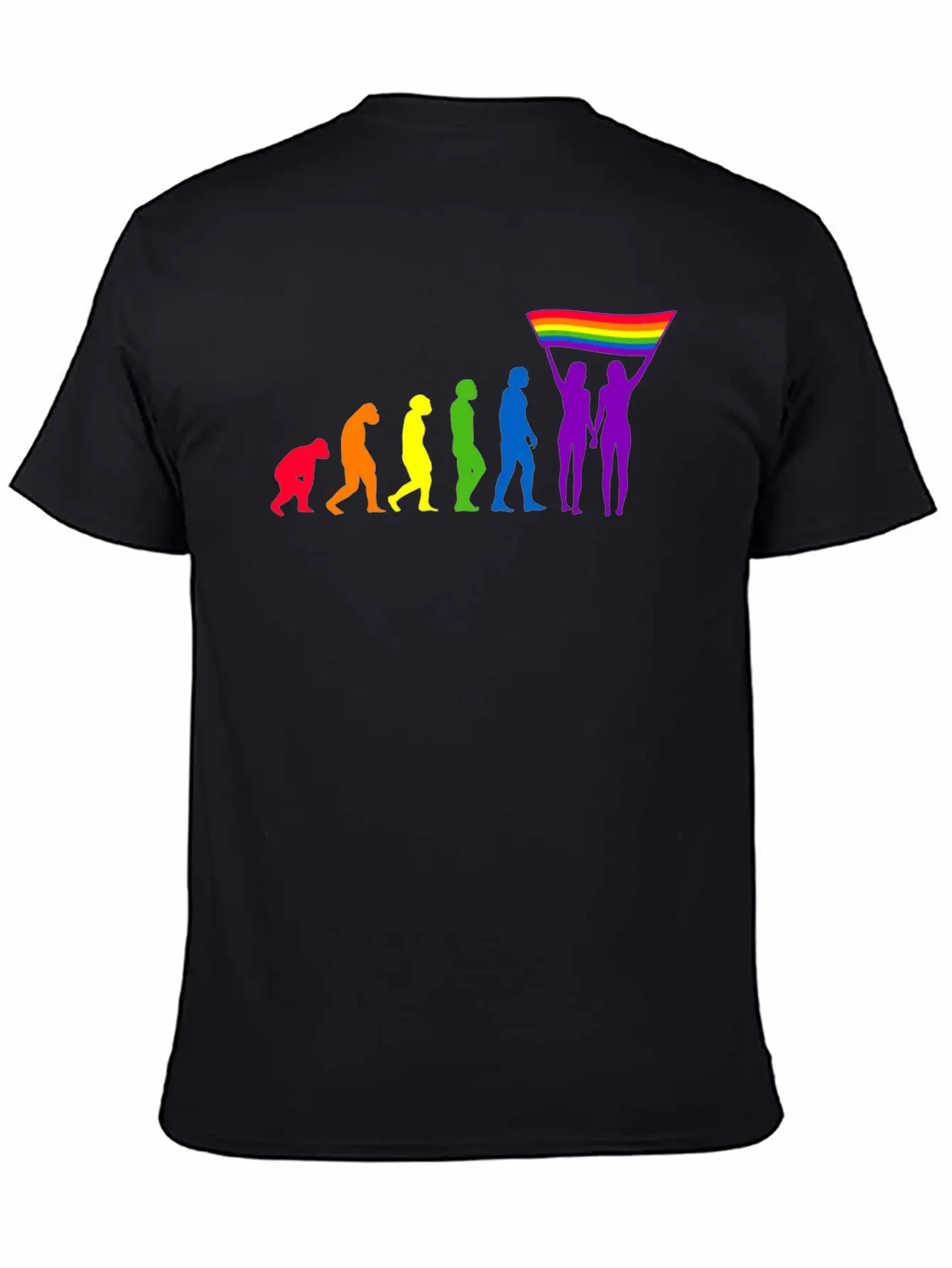Lgbtq Flag Evolution LGBTQ Lesbian Pride Flags Unisex Casual T-Shirt – Clean Design For Daily Comfort
