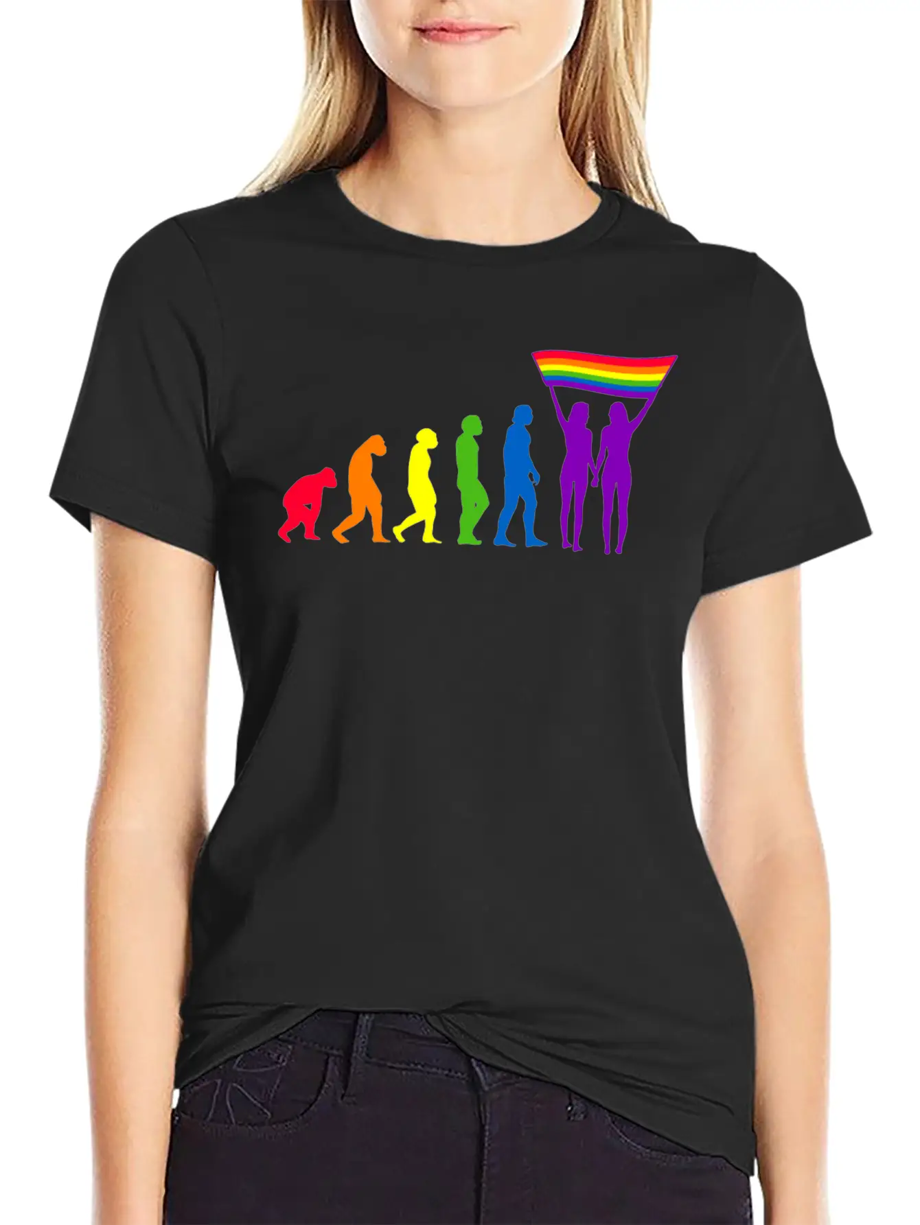 Lgbtq Flag Evolution LGBTQ Lesbian Pride Flags Unisex Casual T-Shirt – Clean Design For Daily Comfort