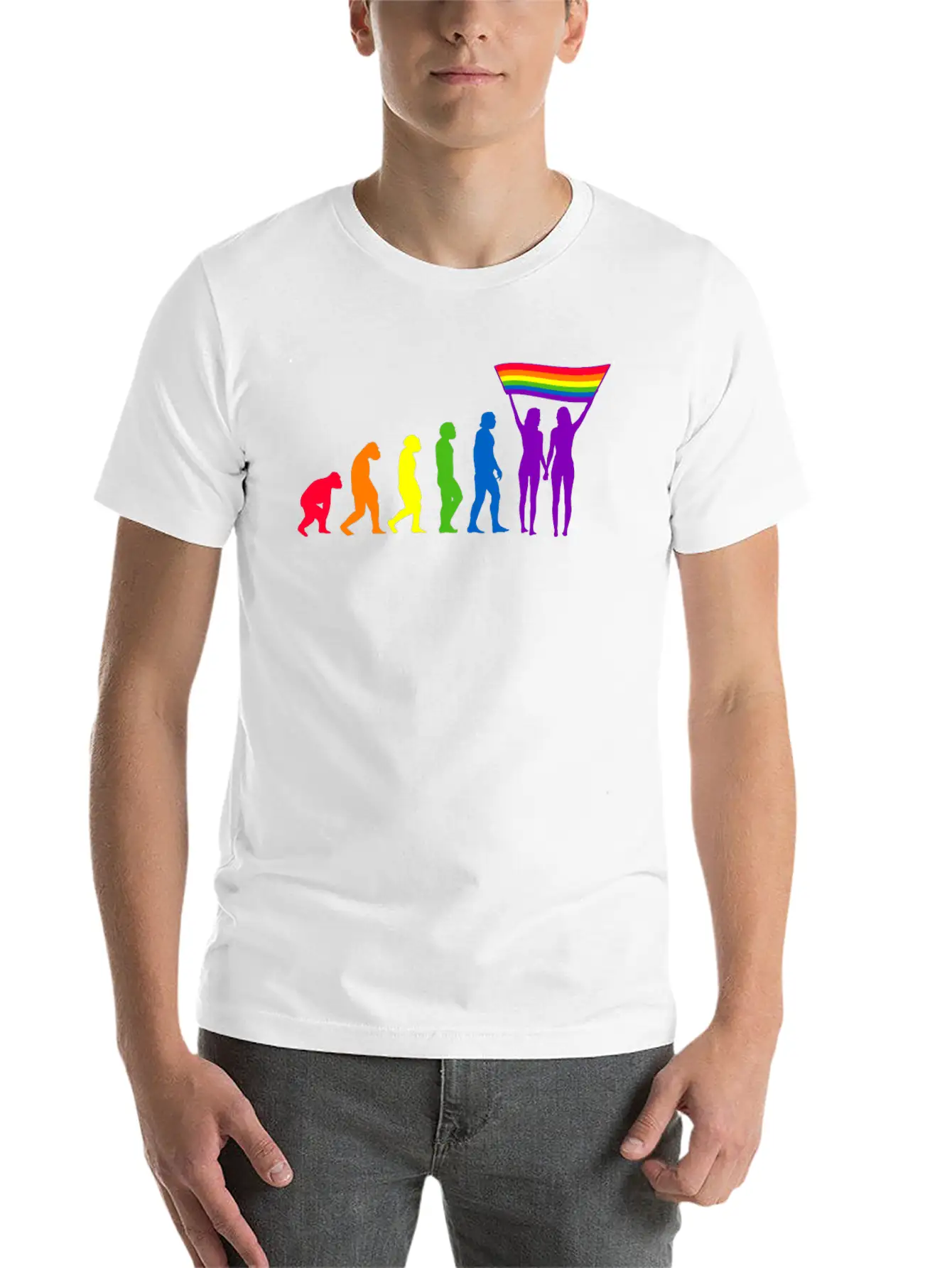 Lgbtq Flag Evolution LGBTQ Lesbian Pride Flags Unisex Casual T-Shirt – Clean Design For Daily Comfort