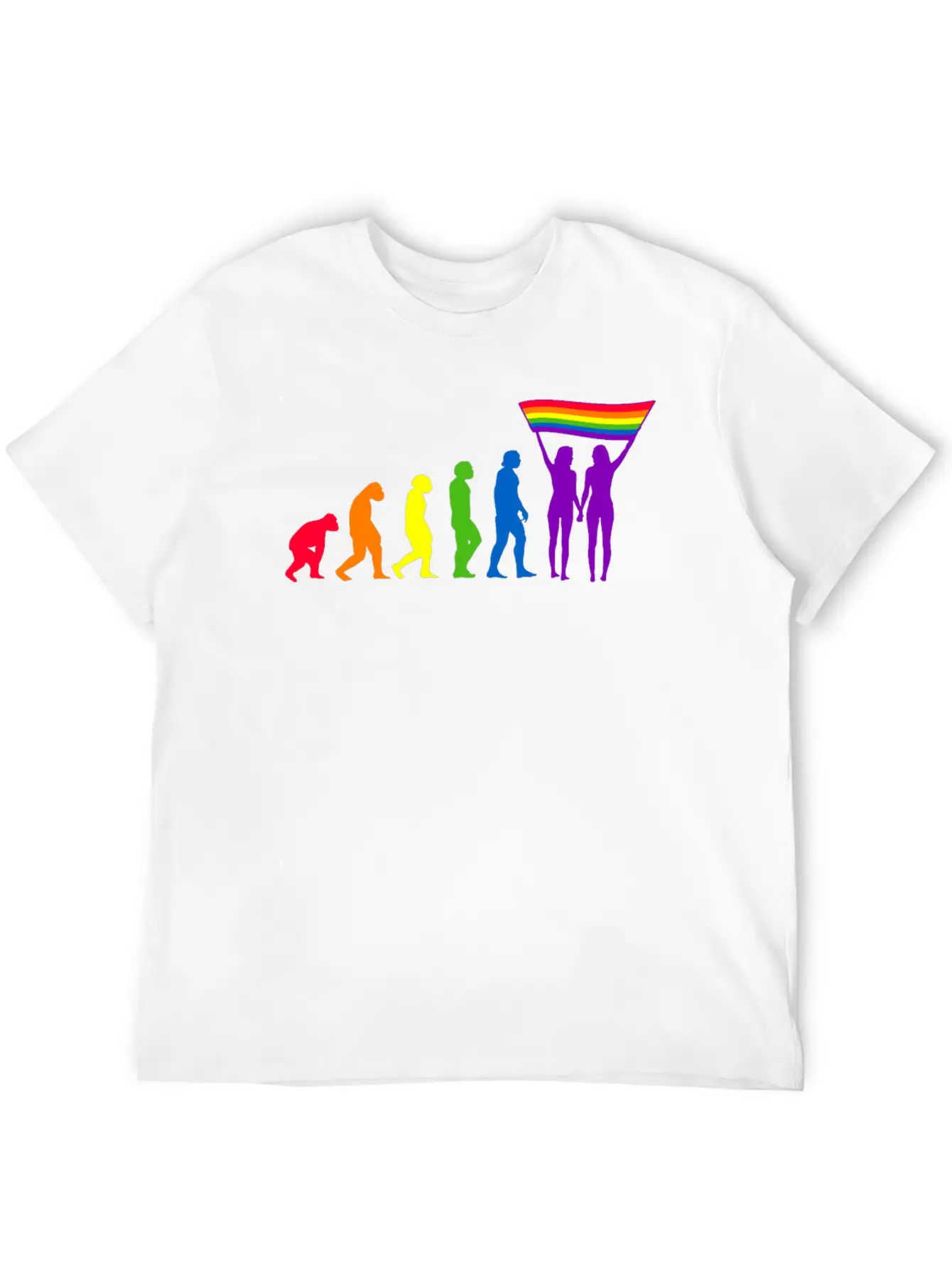 Lgbtq Flag Evolution LGBTQ Lesbian Pride Flags Unisex Casual T-Shirt – Clean Design For Daily Comfort