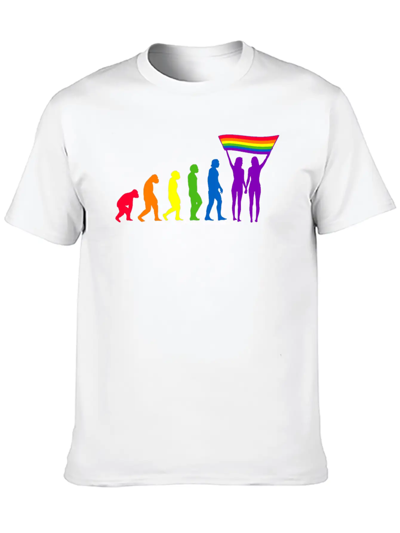 Lgbtq Flag Evolution LGBTQ Lesbian Pride Flags Unisex Casual T-Shirt – Clean Design For Daily Comfort