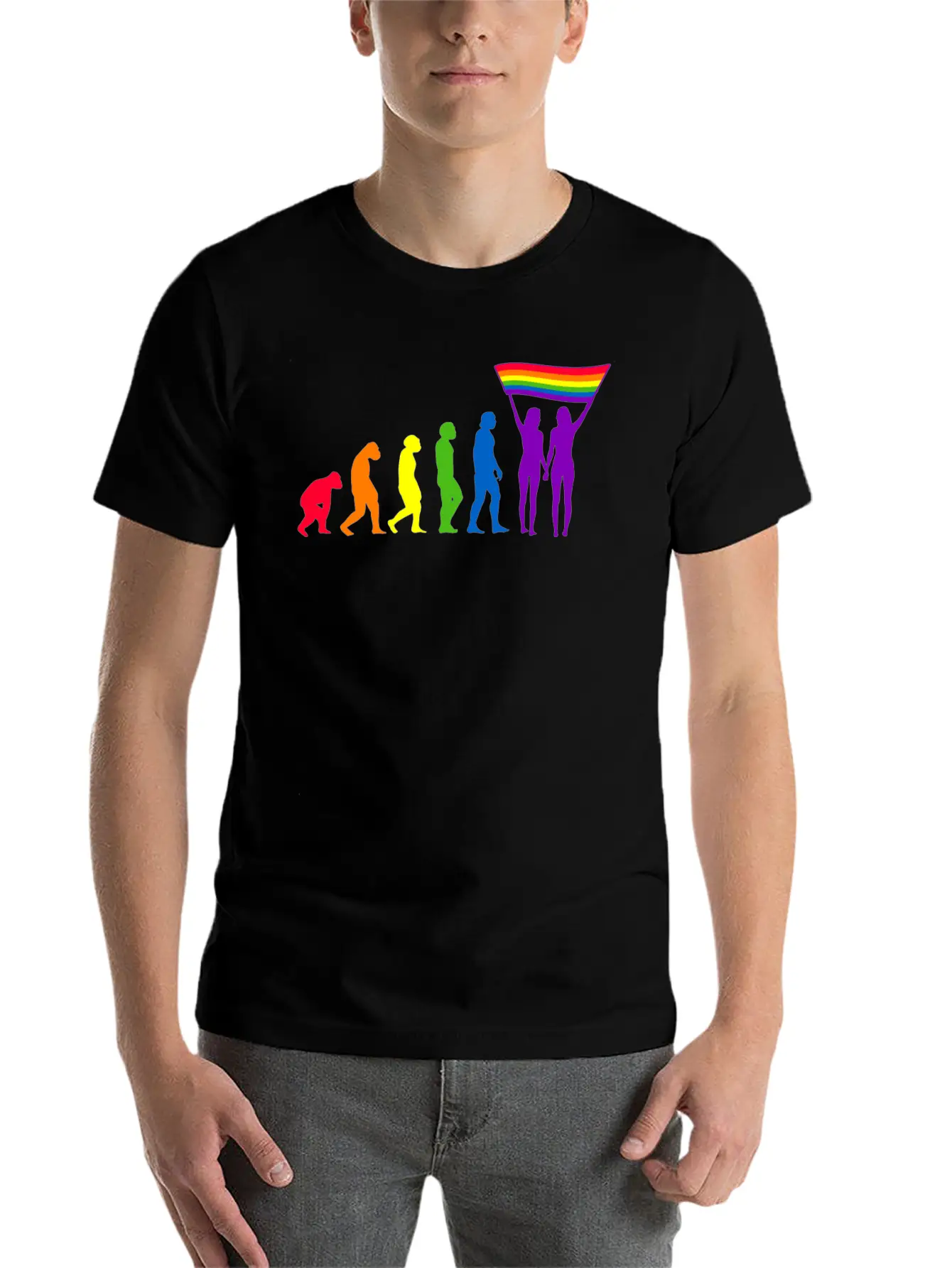 Lgbtq Flag Evolution LGBTQ Lesbian Pride Flags Unisex Casual T-Shirt – Clean Design For Daily Comfort