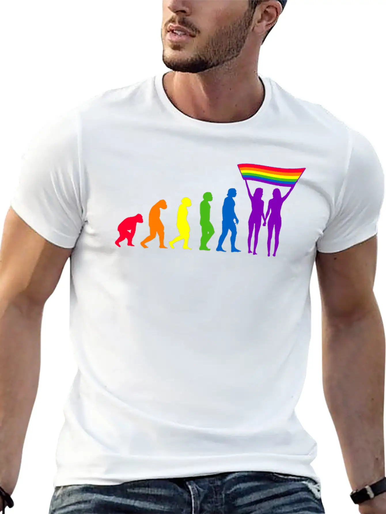 Lgbtq Flag Evolution LGBTQ Lesbian Pride Flags Unisex Casual T-Shirt – Clean Design For Daily Comfort