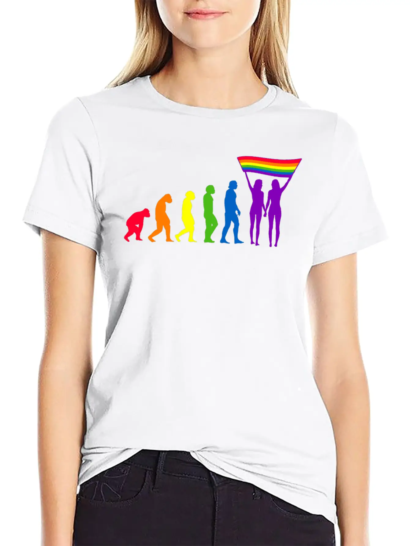 Lgbtq Flag Evolution LGBTQ Lesbian Pride Flags Unisex Casual T-Shirt – Clean Design For Daily Comfort
