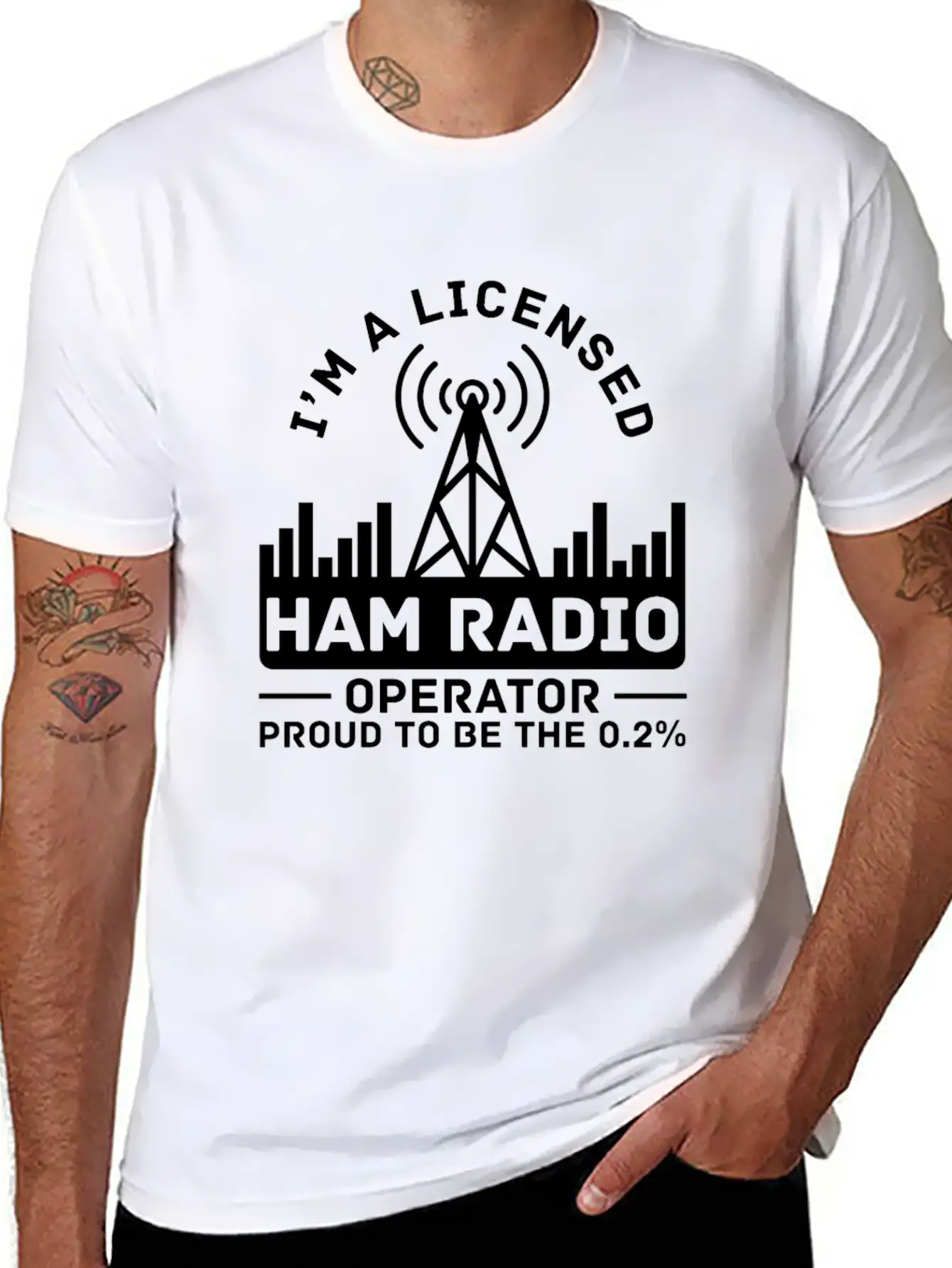 Licensed Ham Radio Operator Proud Amateur Radio Stylish Everyday T-Shirt – Unisex Basic Cotton Tee