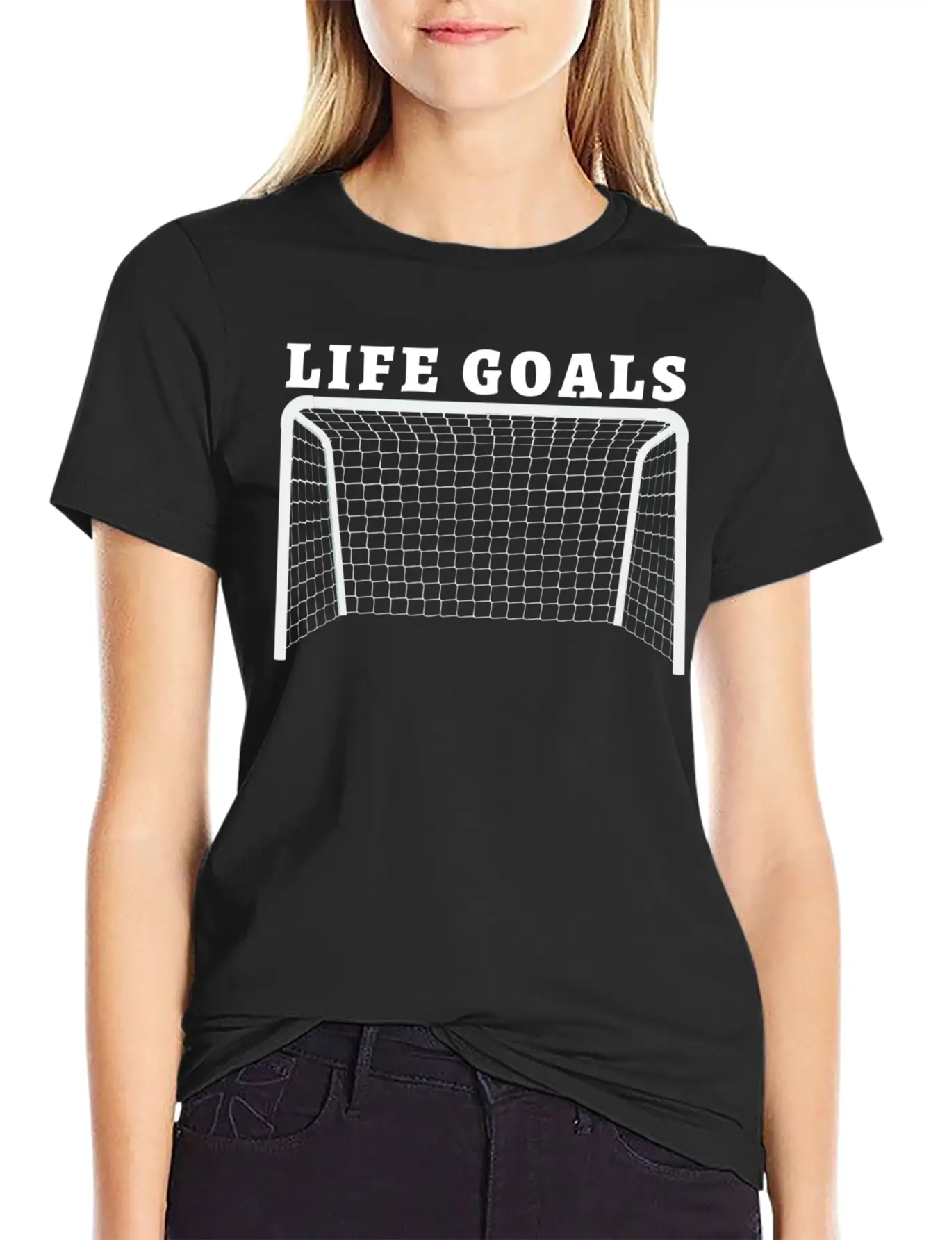 Life Goals. Funny Soccer / Football Player Gift Timeless Short Sleeve Tee – Comfy And Minimalist Design