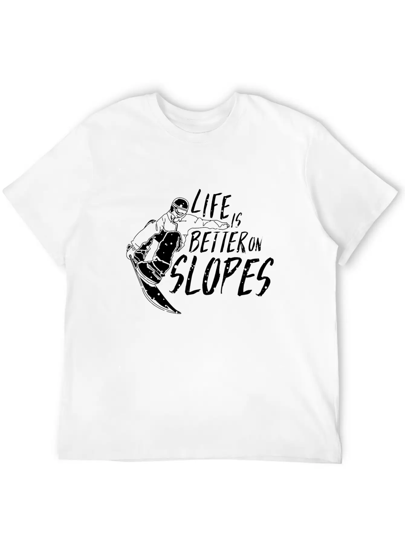 Life Is Better On Slopes Snowboard TShirt Winter Unisex Short Sleeve Soft Cotton T-Shirt – Casual Everyday Wear