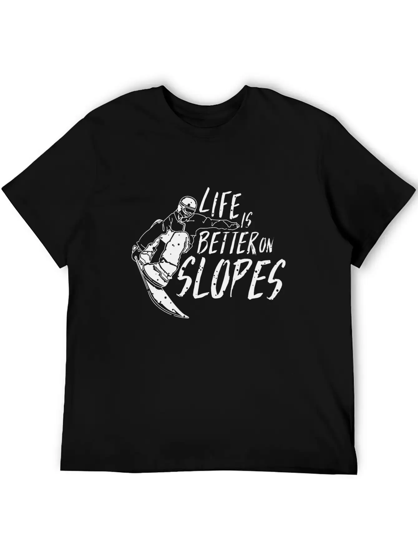 Life Is Better On Slopes Snowboard TShirt Winter Unisex Short Sleeve Soft Cotton T-Shirt – Casual Everyday Wear