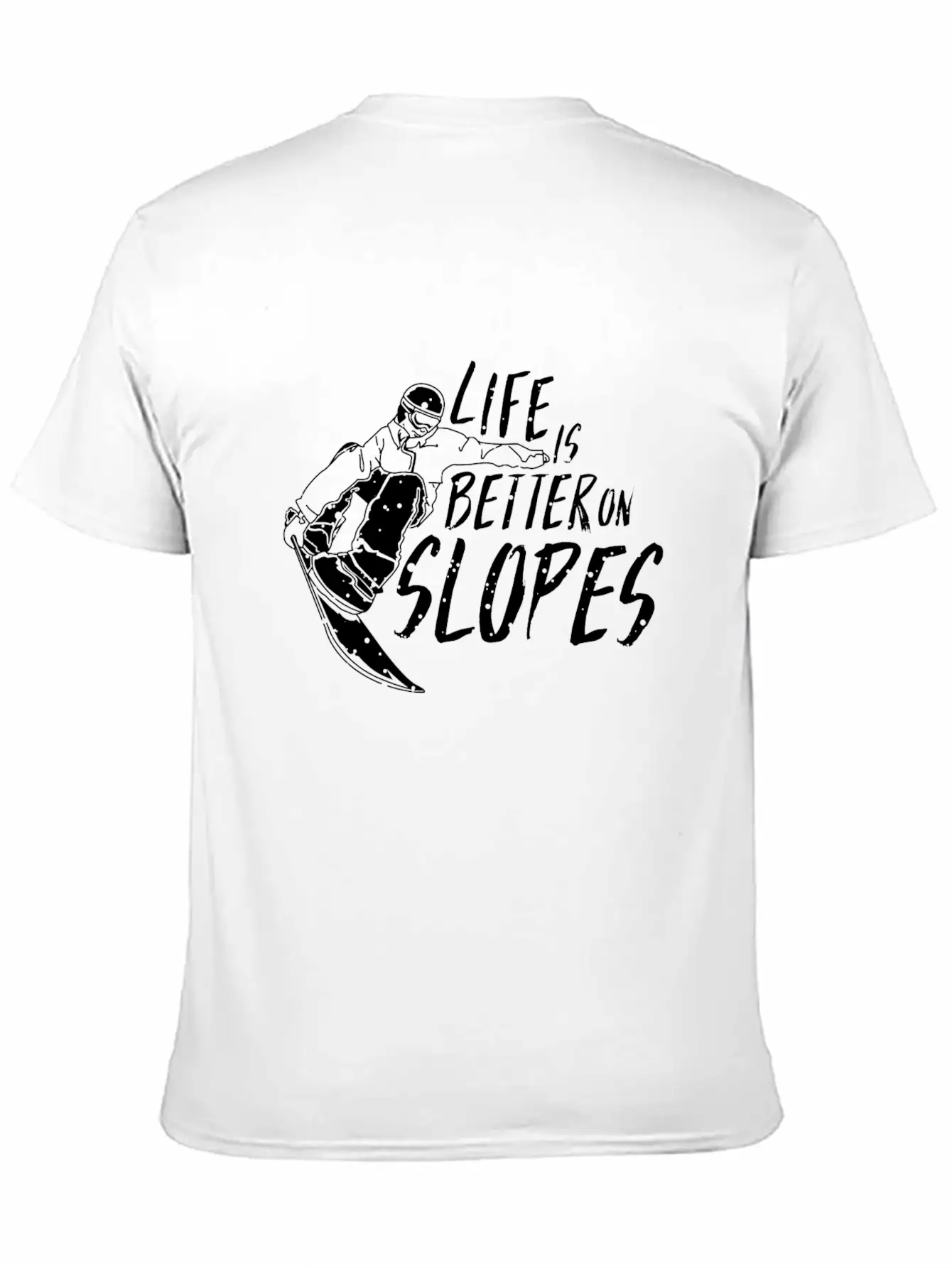 Life Is Better On Slopes Snowboard TShirt Winter Unisex Short Sleeve Soft Cotton T-Shirt – Casual Everyday Wear
