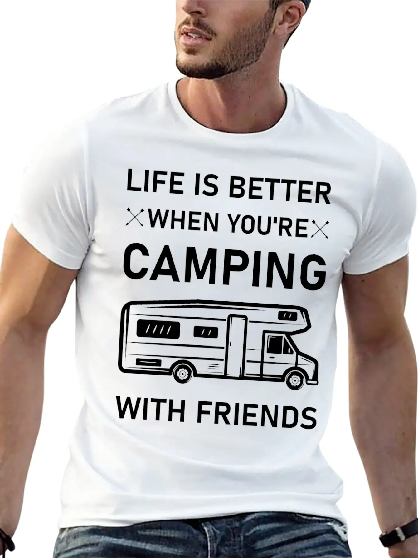 Life Is Better When You're Camping With Friends Essential Unisex Summer Tee – Soft Cotton Casual Fit