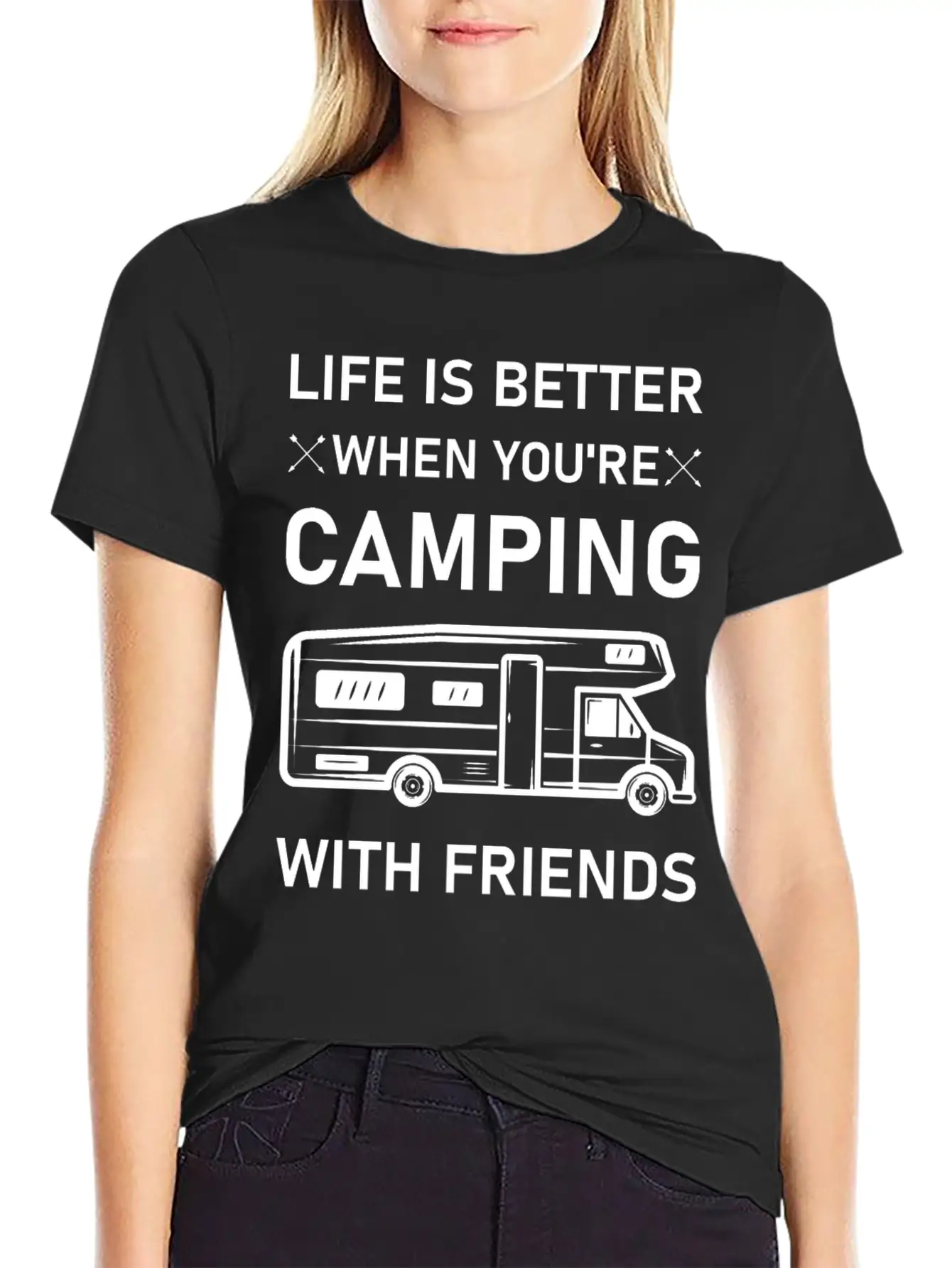 Life Is Better When You're Camping With Friends Essential Unisex Summer Tee – Soft Cotton Casual Fit