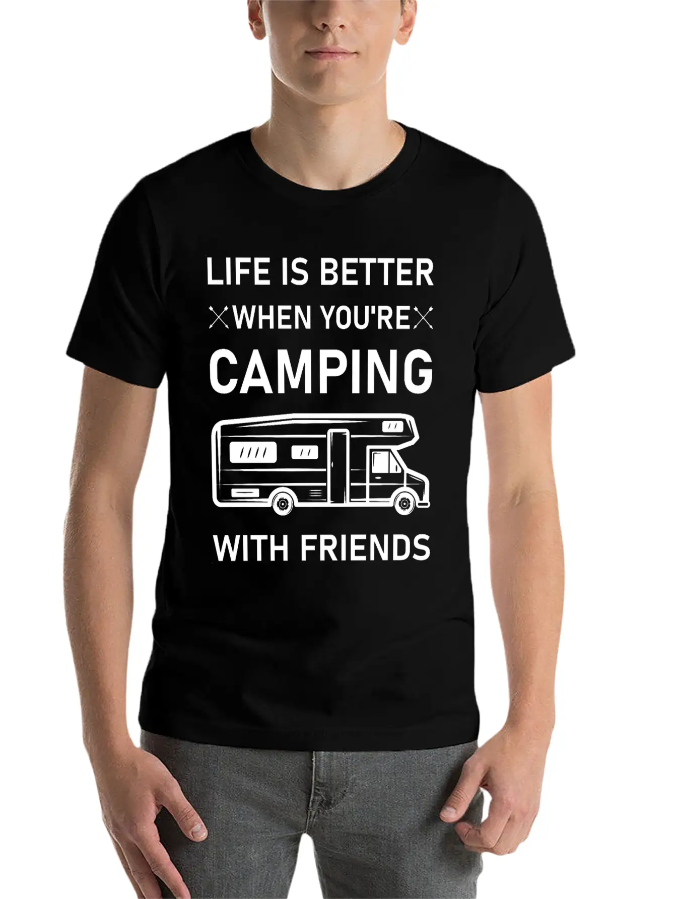 Life Is Better When You're Camping With Friends Essential Unisex Summer Tee – Soft Cotton Casual Fit