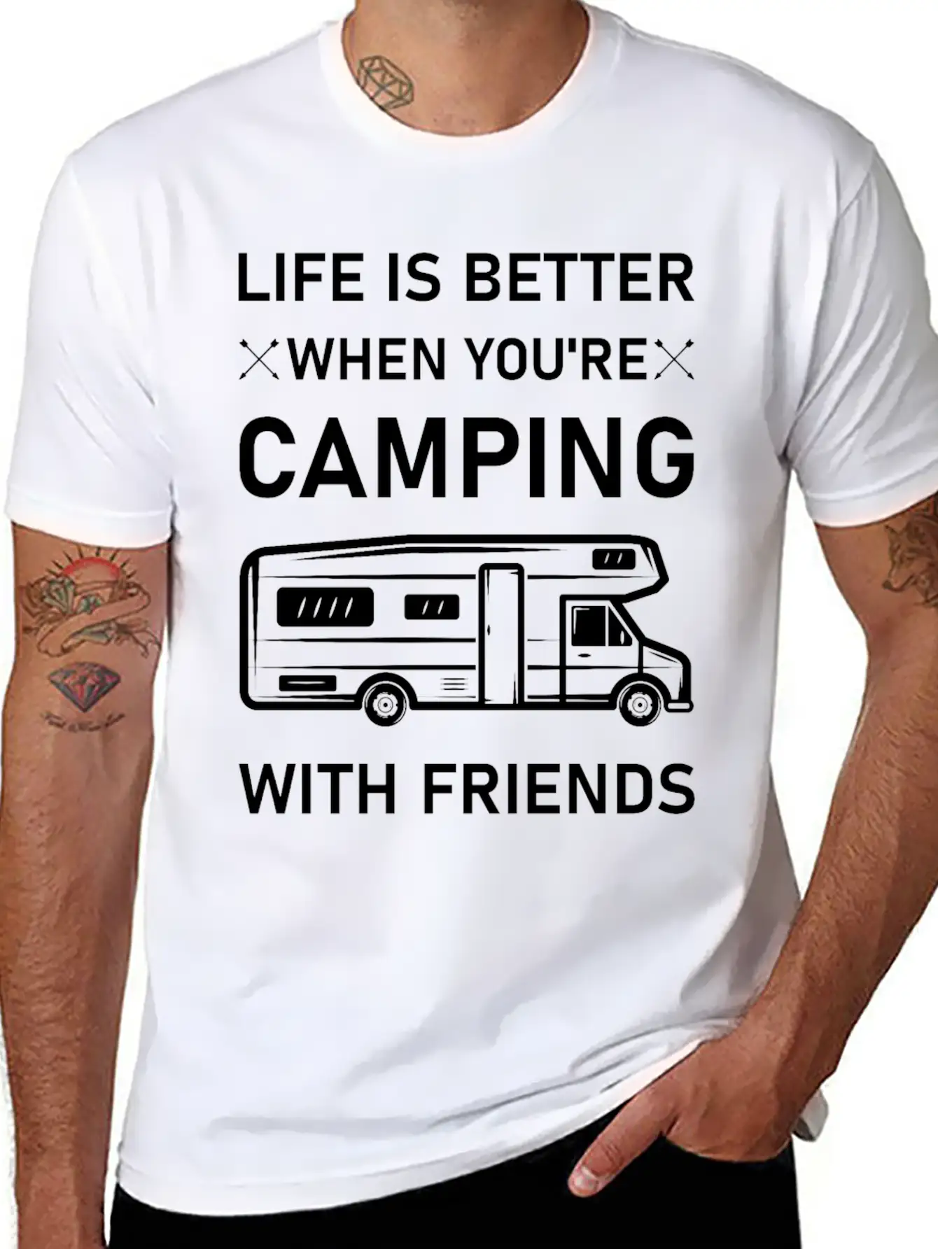 Life Is Better When You're Camping With Friends Essential Unisex Summer Tee – Soft Cotton Casual Fit