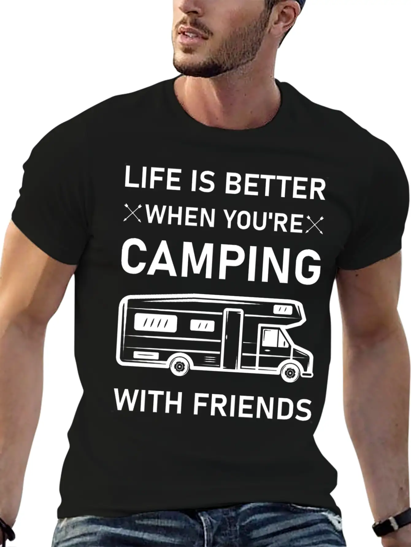 Life Is Better When You're Camping With Friends Essential Unisex Summer Tee – Soft Cotton Casual Fit
