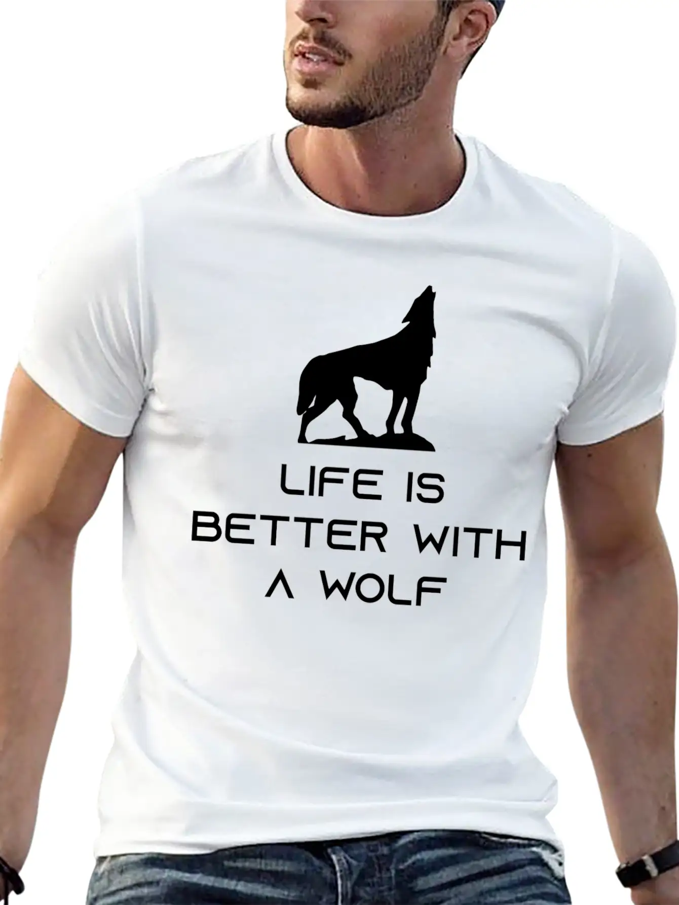 Life Is Better With A Wolf Essential Unisex Summer Tee – Soft Cotton Casual Fit