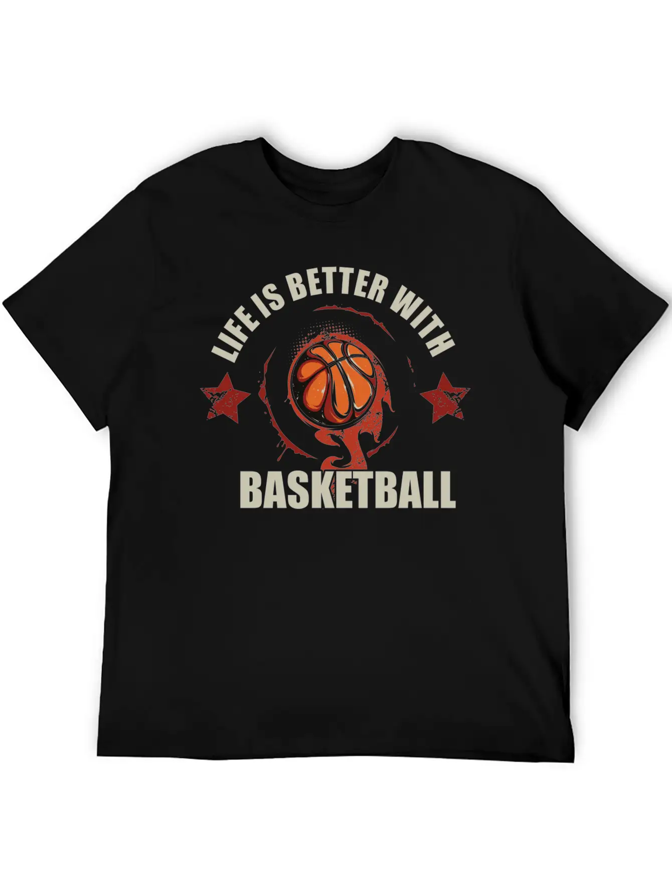 Life Is Better With Basketball Unisex Short Sleeve Soft Cotton T-Shirt – Casual Everyday Wear