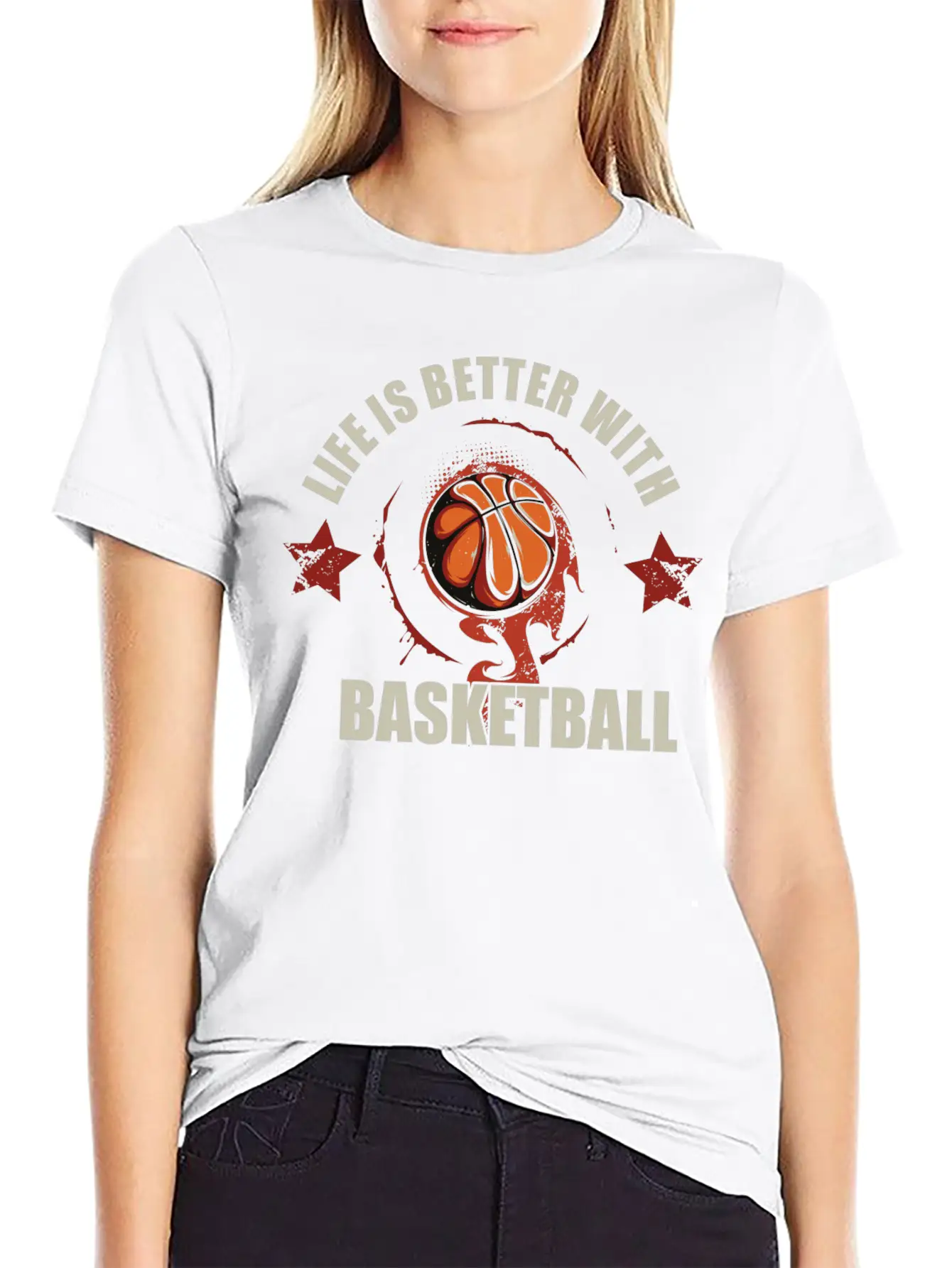 Life Is Better With Basketball Unisex Short Sleeve Soft Cotton T-Shirt – Casual Everyday Wear