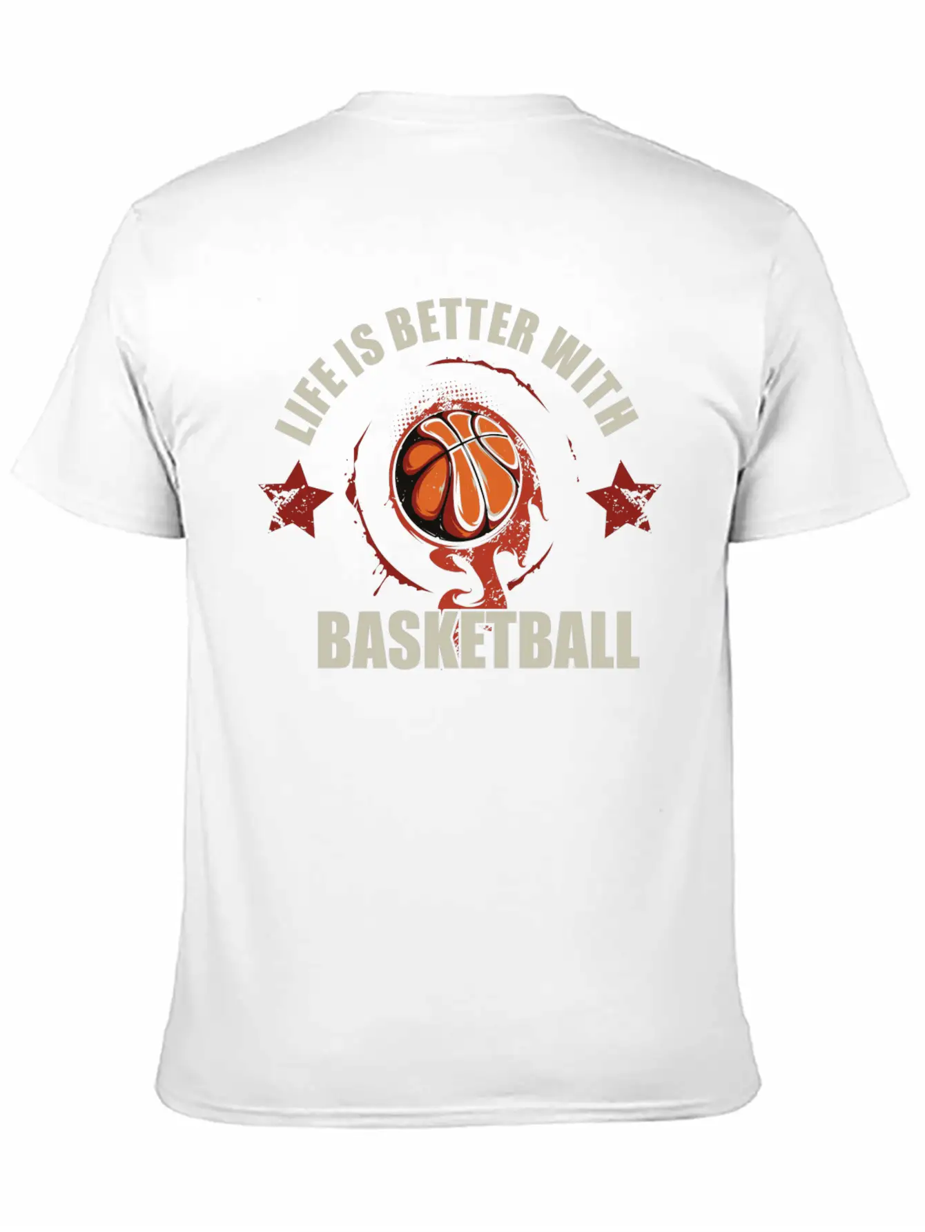 Life Is Better With Basketball Unisex Short Sleeve Soft Cotton T-Shirt – Casual Everyday Wear