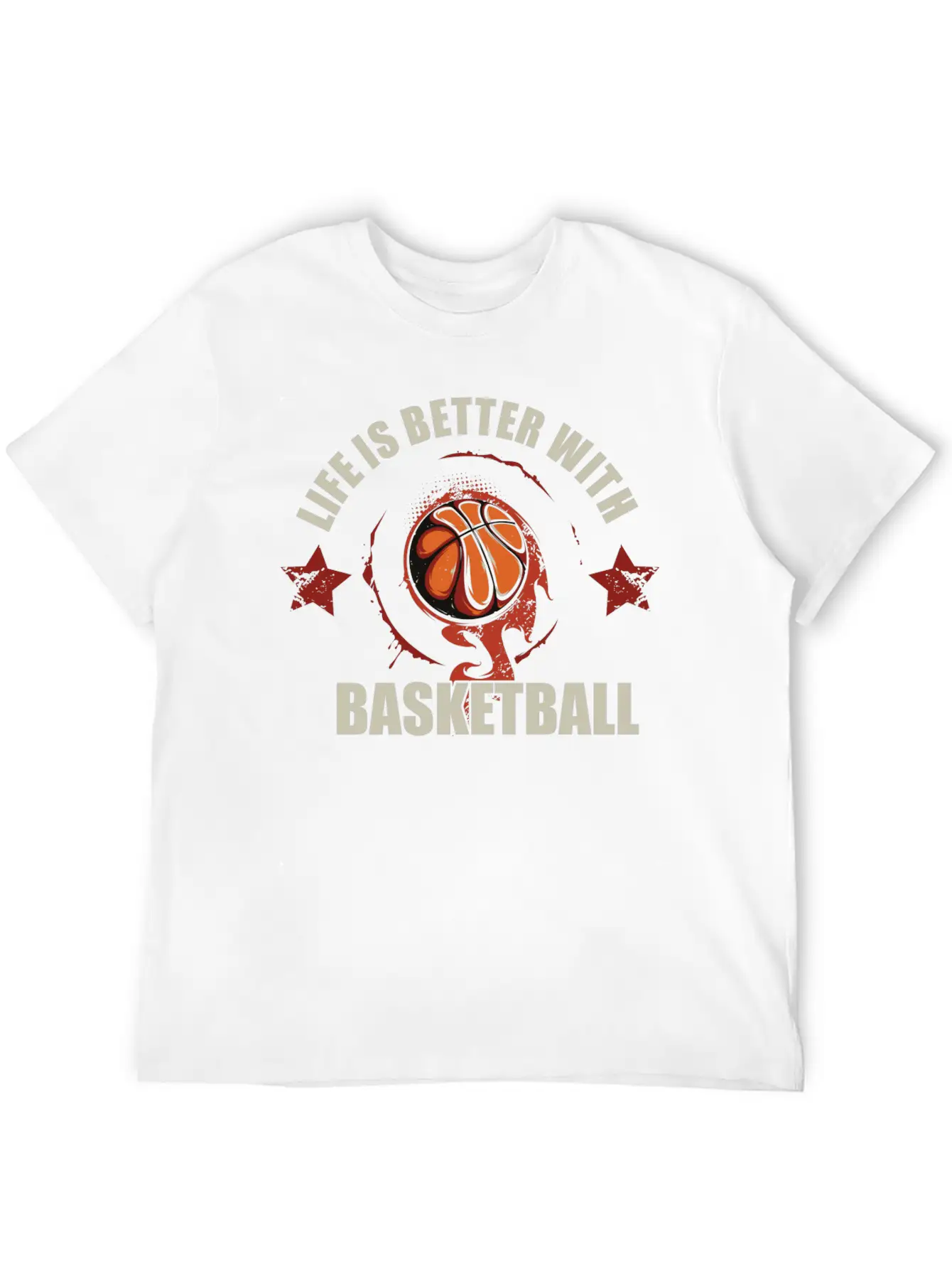 Life Is Better With Basketball Unisex Short Sleeve Soft Cotton T-Shirt – Casual Everyday Wear