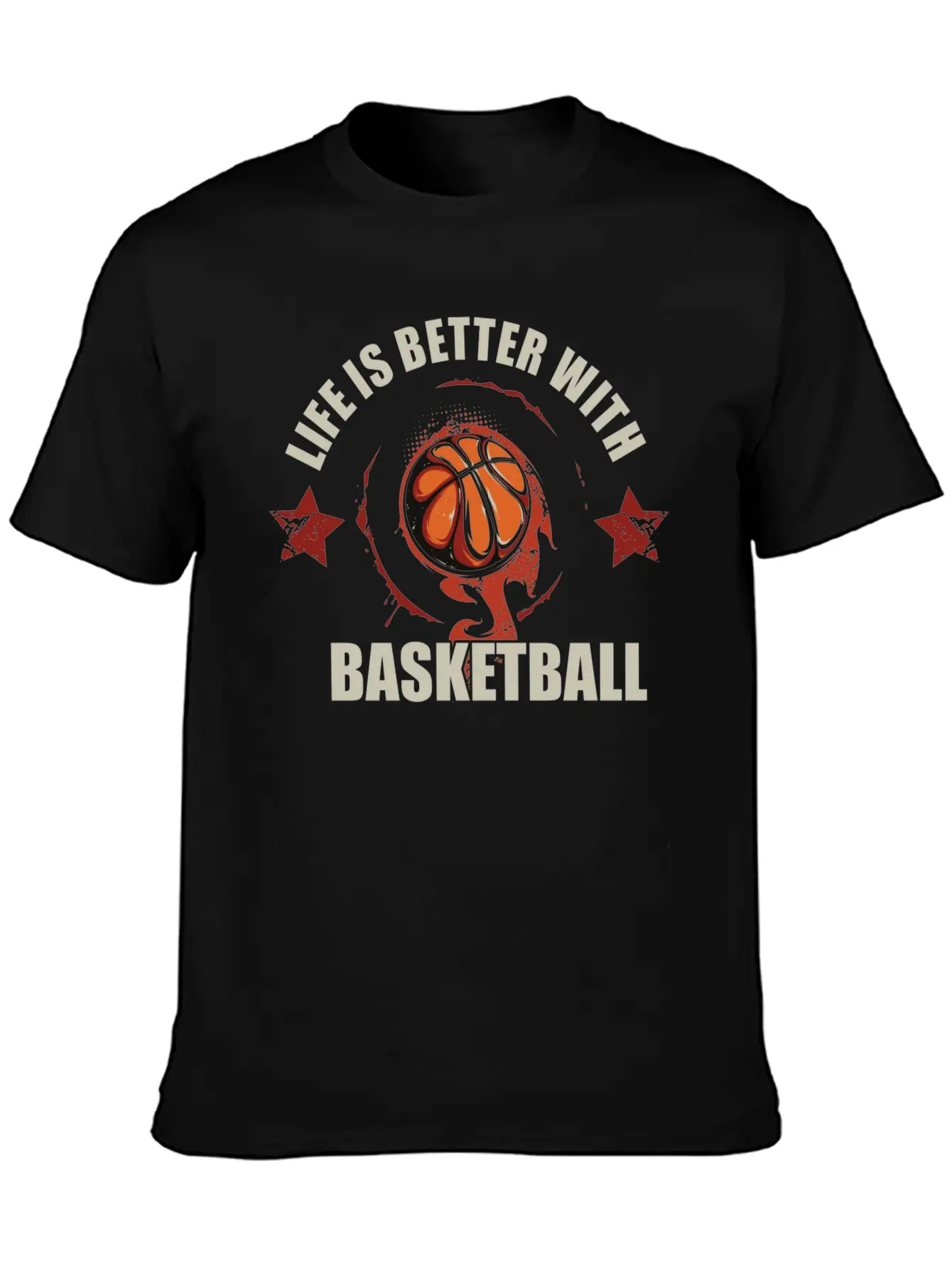Life Is Better With Basketball Unisex Short Sleeve Soft Cotton T-Shirt – Casual Everyday Wear