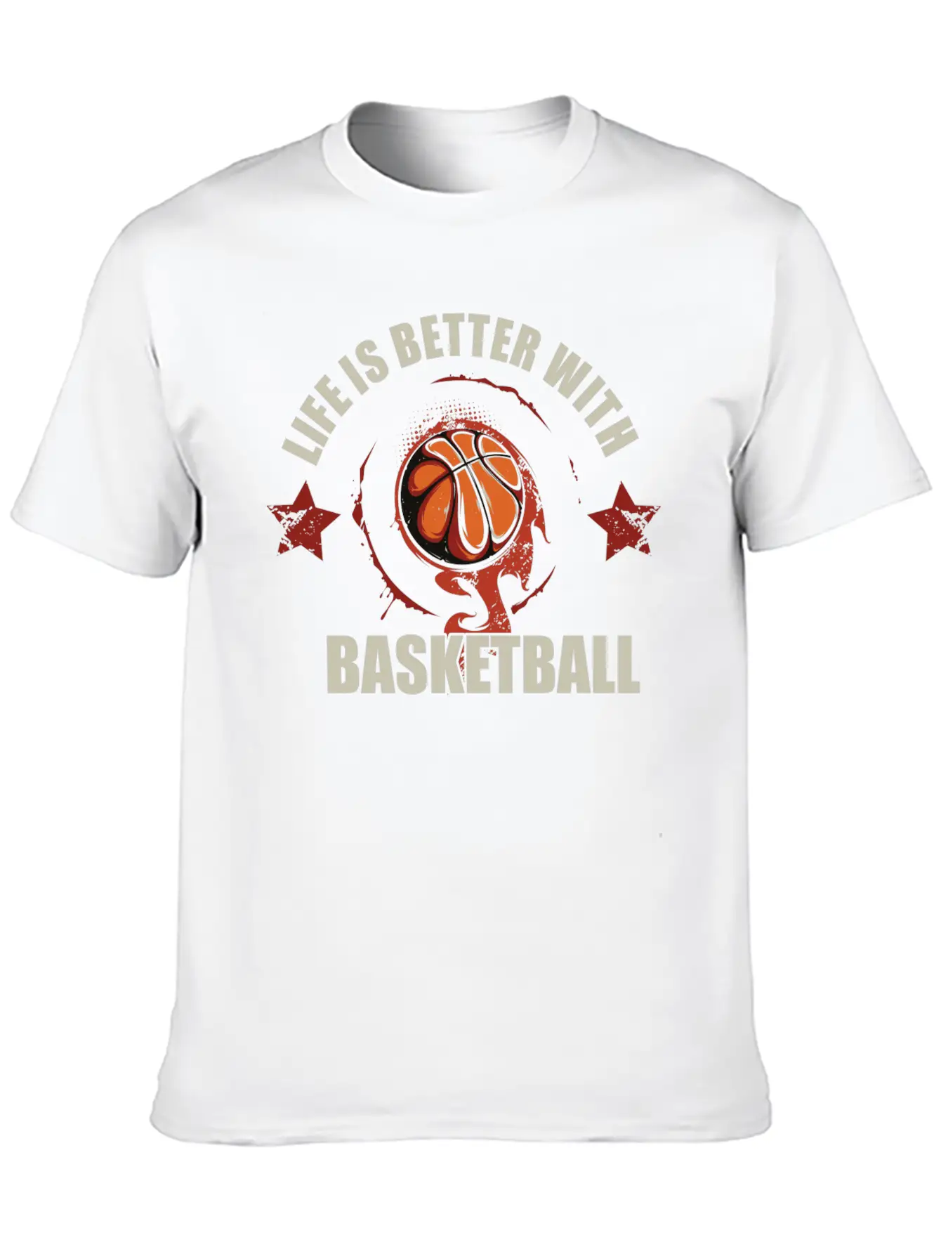 Life Is Better With Basketball Unisex Short Sleeve Soft Cotton T-Shirt – Casual Everyday Wear