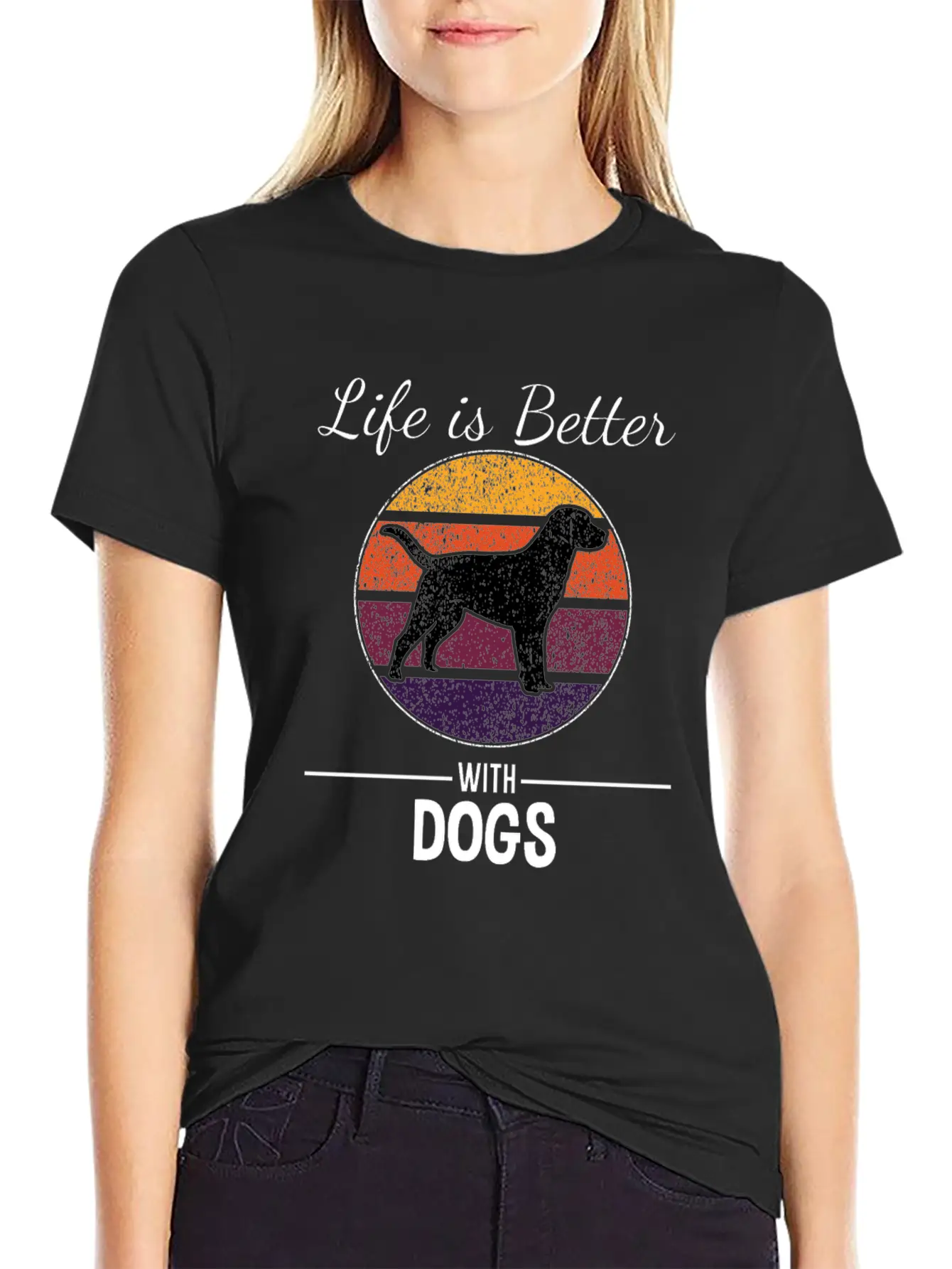 Life Is Better With Dogs - Dog Lover Basic Graphic T-Shirt – Daily Comfort In Soft Cotton