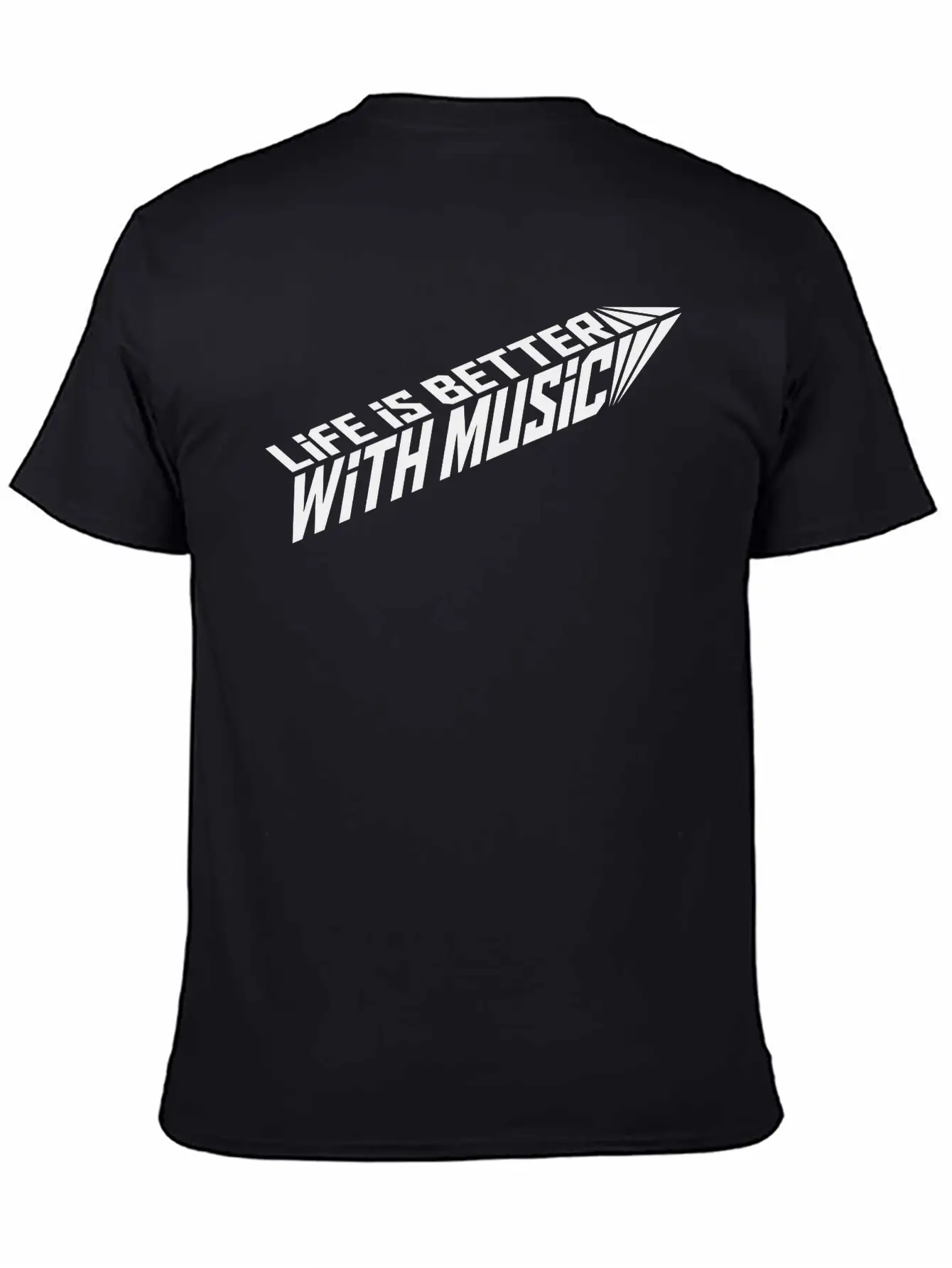 Life Is Better With Music Arrow Cool Party Logo Ce Stylish Everyday T-Shirt – Unisex Basic Cotton Tee