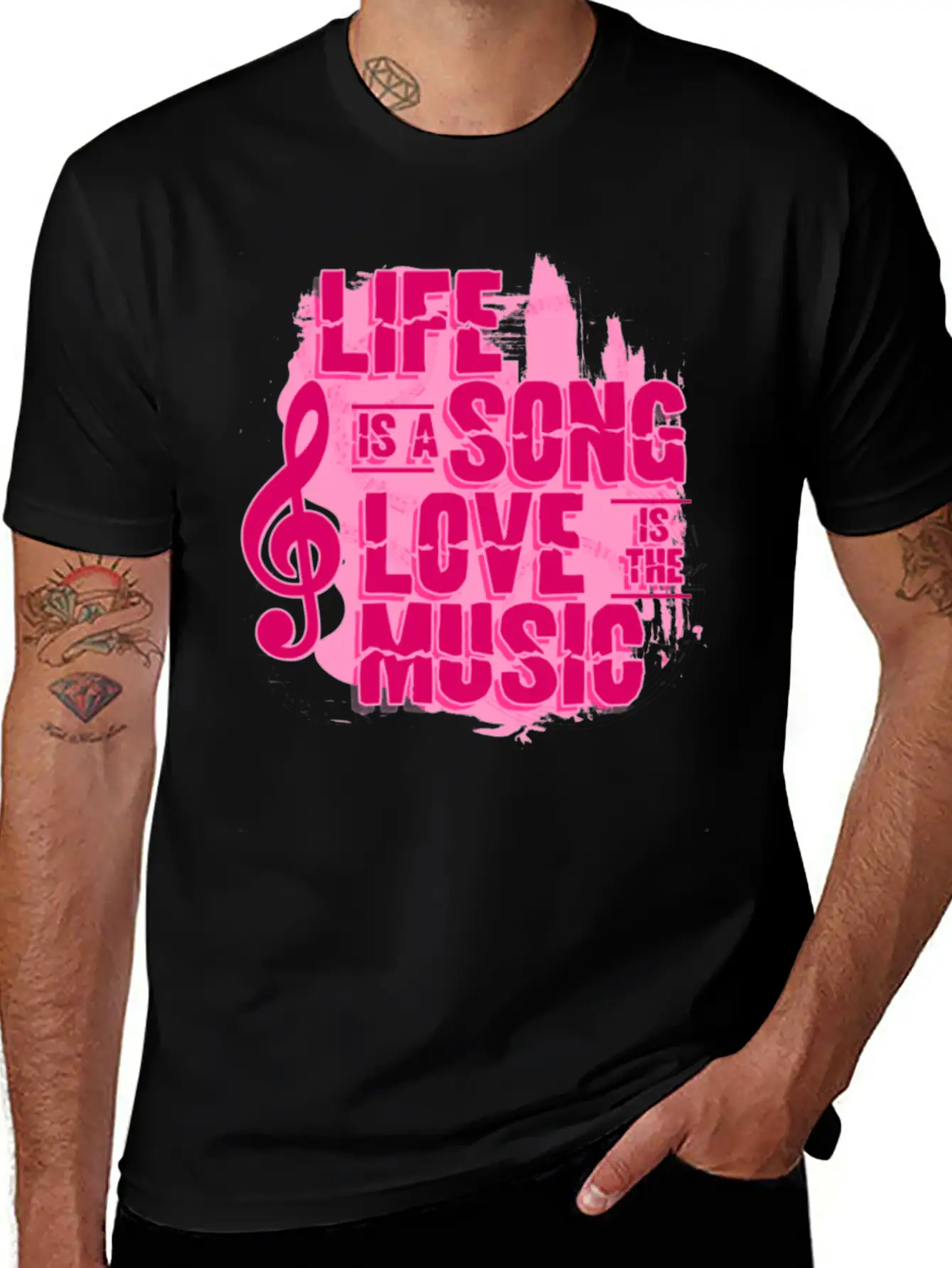 Life Song Love Music Unisex Short Sleeve Soft Cotton T-Shirt – Casual Everyday Wear