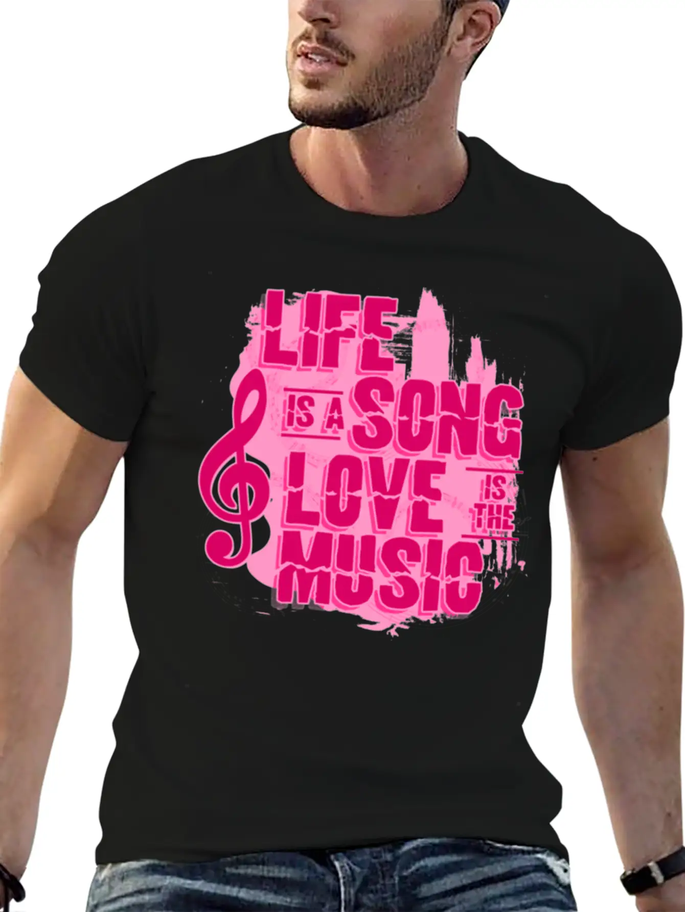 Life Song Love Music Unisex Short Sleeve Soft Cotton T-Shirt – Casual Everyday Wear