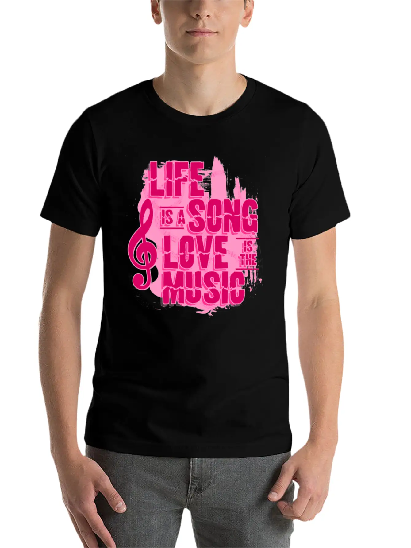 Life Song Love Music Unisex Short Sleeve Soft Cotton T-Shirt – Casual Everyday Wear