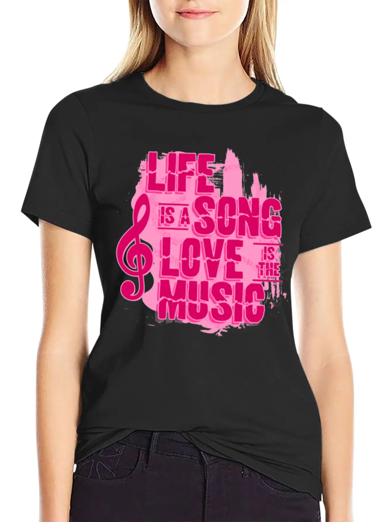 Life Song Love Music Unisex Short Sleeve Soft Cotton T-Shirt – Casual Everyday Wear