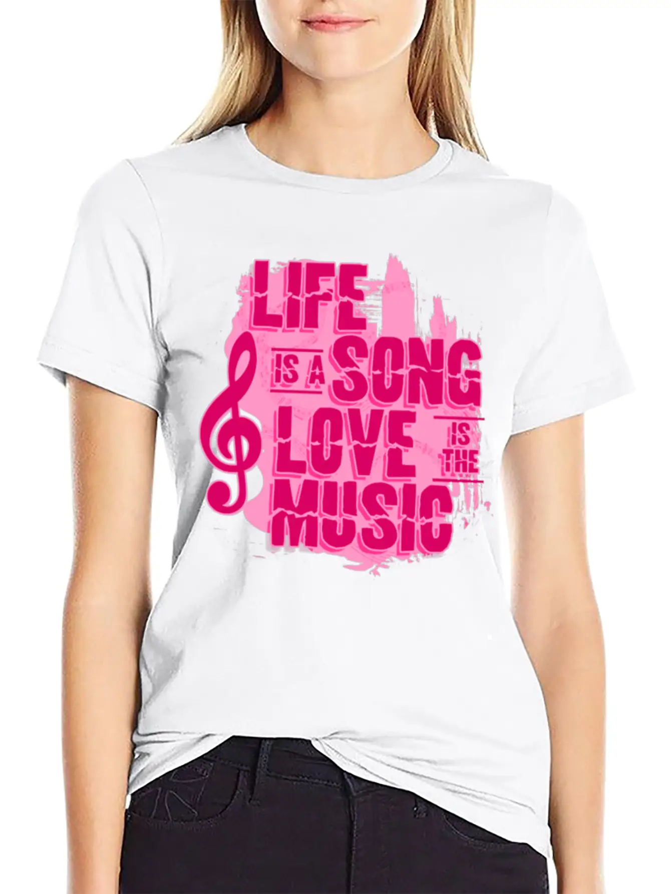 Life Song Love Music Unisex Short Sleeve Soft Cotton T-Shirt – Casual Everyday Wear