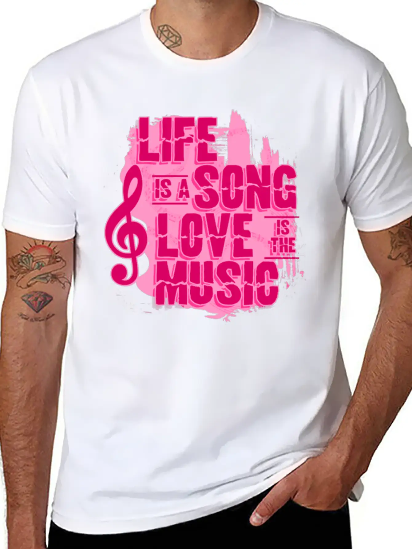 Life Song Love Music Unisex Short Sleeve Soft Cotton T-Shirt – Casual Everyday Wear