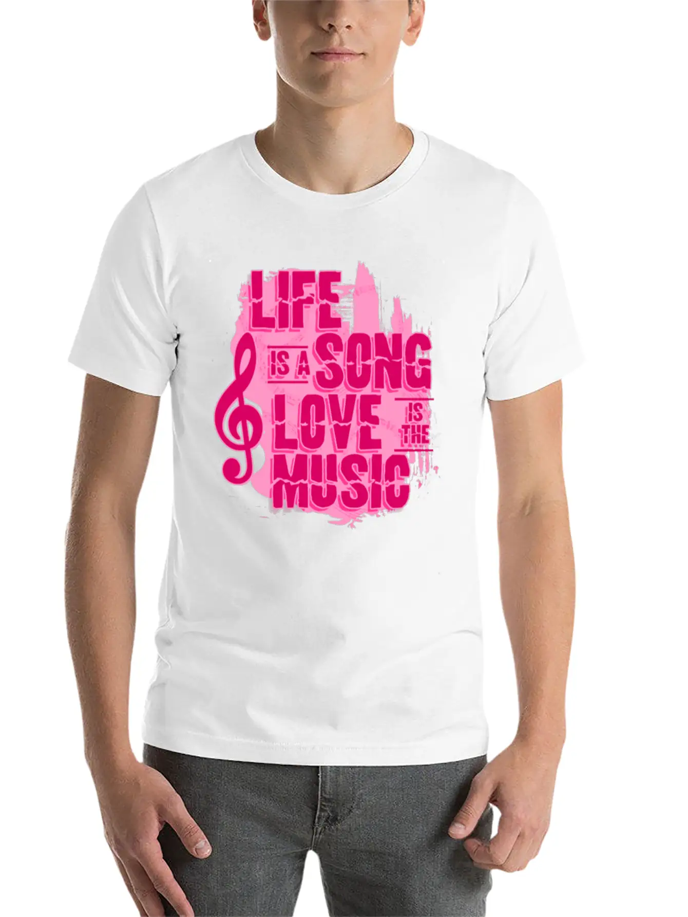 Life Song Love Music Unisex Short Sleeve Soft Cotton T-Shirt – Casual Everyday Wear