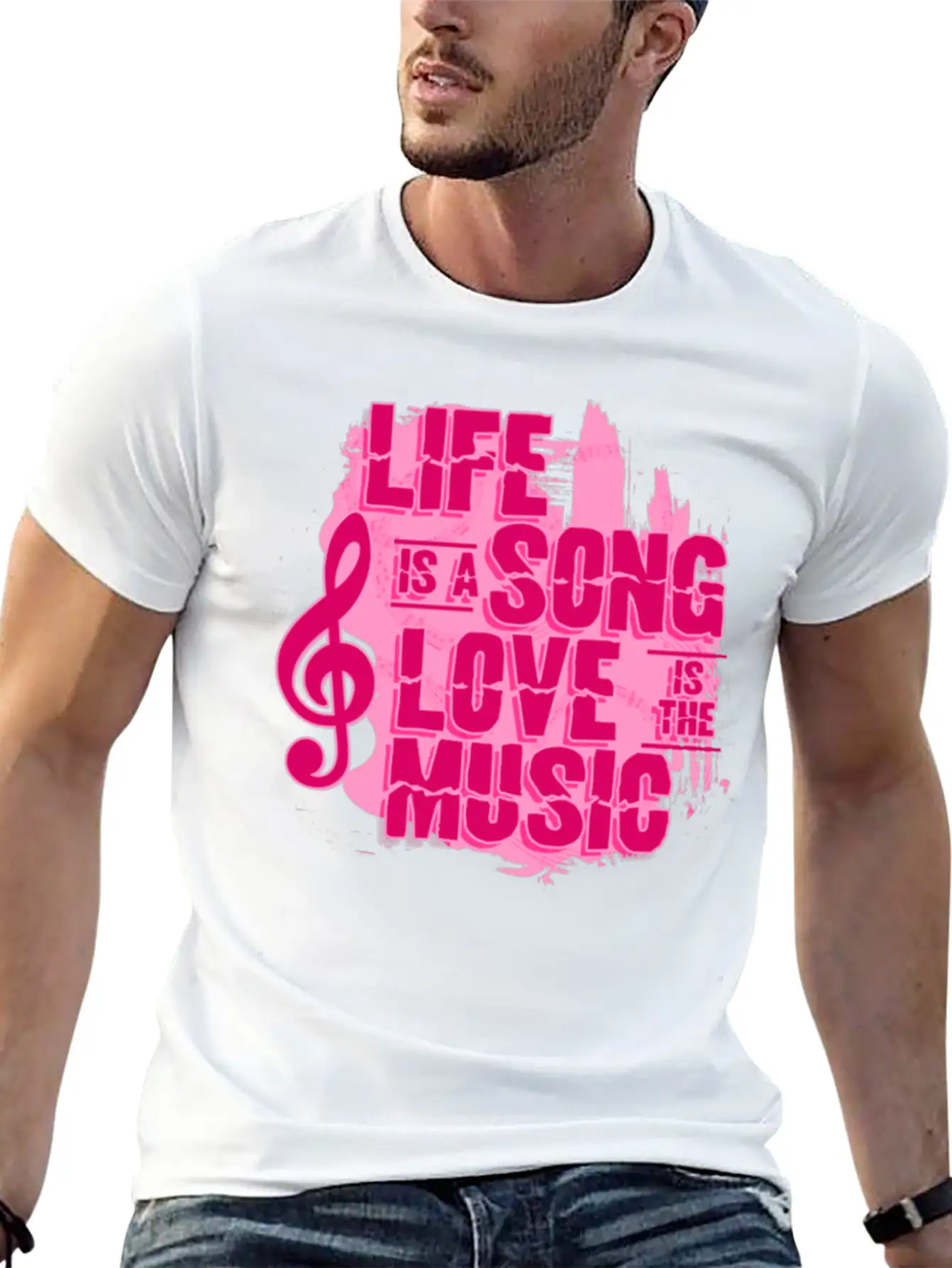 Life Song Love Music Unisex Short Sleeve Soft Cotton T-Shirt – Casual Everyday Wear