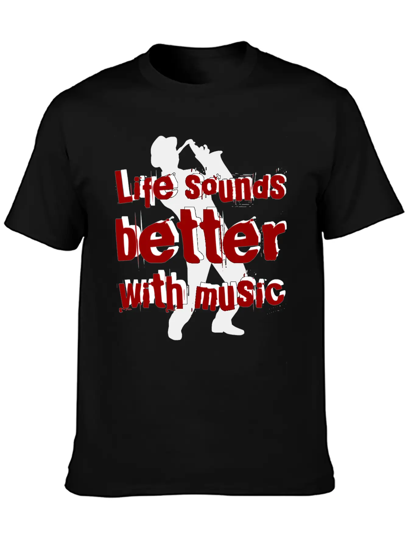 Life Sounds Better With Music Rb Unisex Short Sleeve Soft Cotton T-Shirt – Casual Everyday Wear