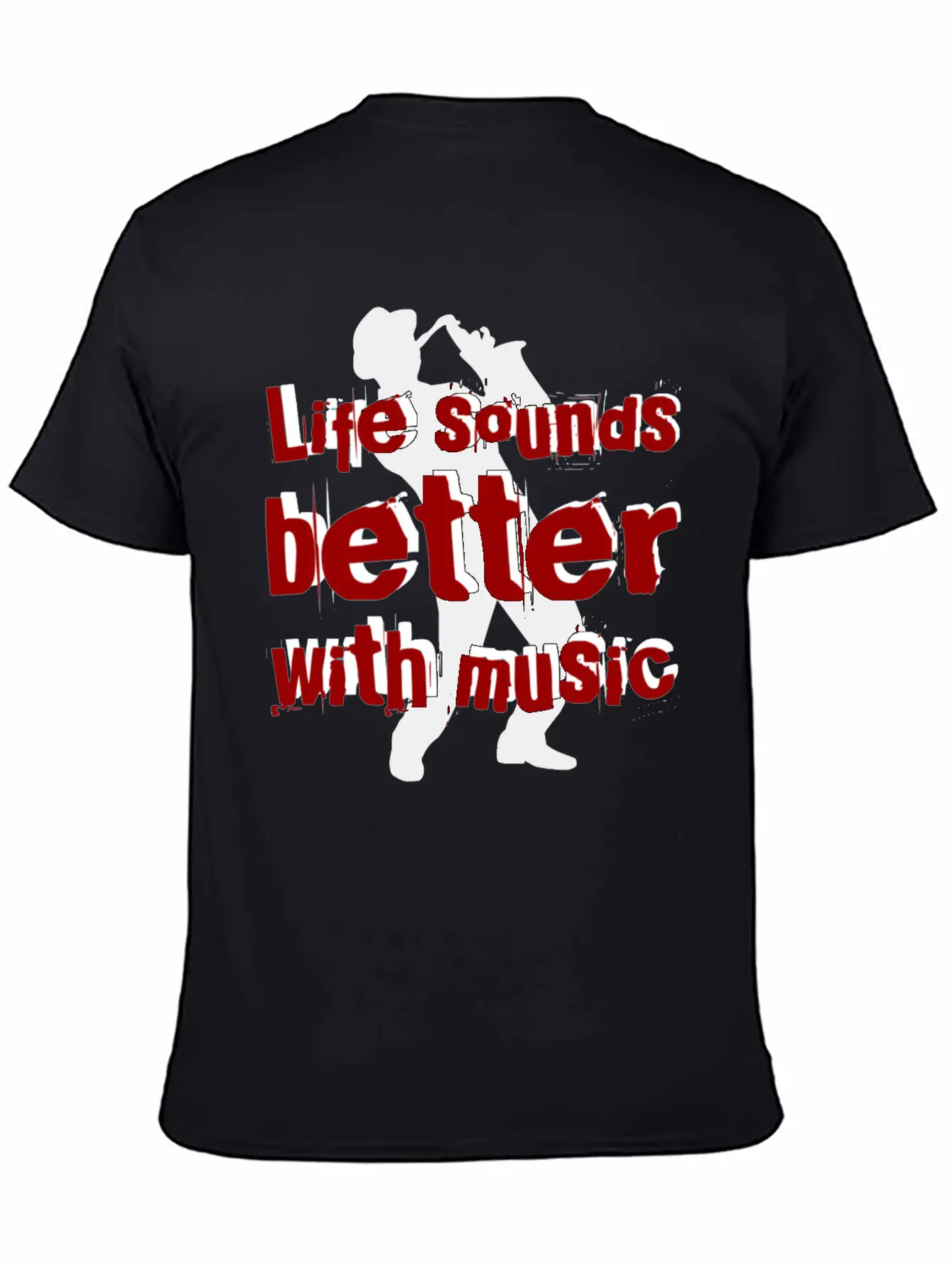 Life Sounds Better With Music Rb Unisex Short Sleeve Soft Cotton T-Shirt – Casual Everyday Wear
