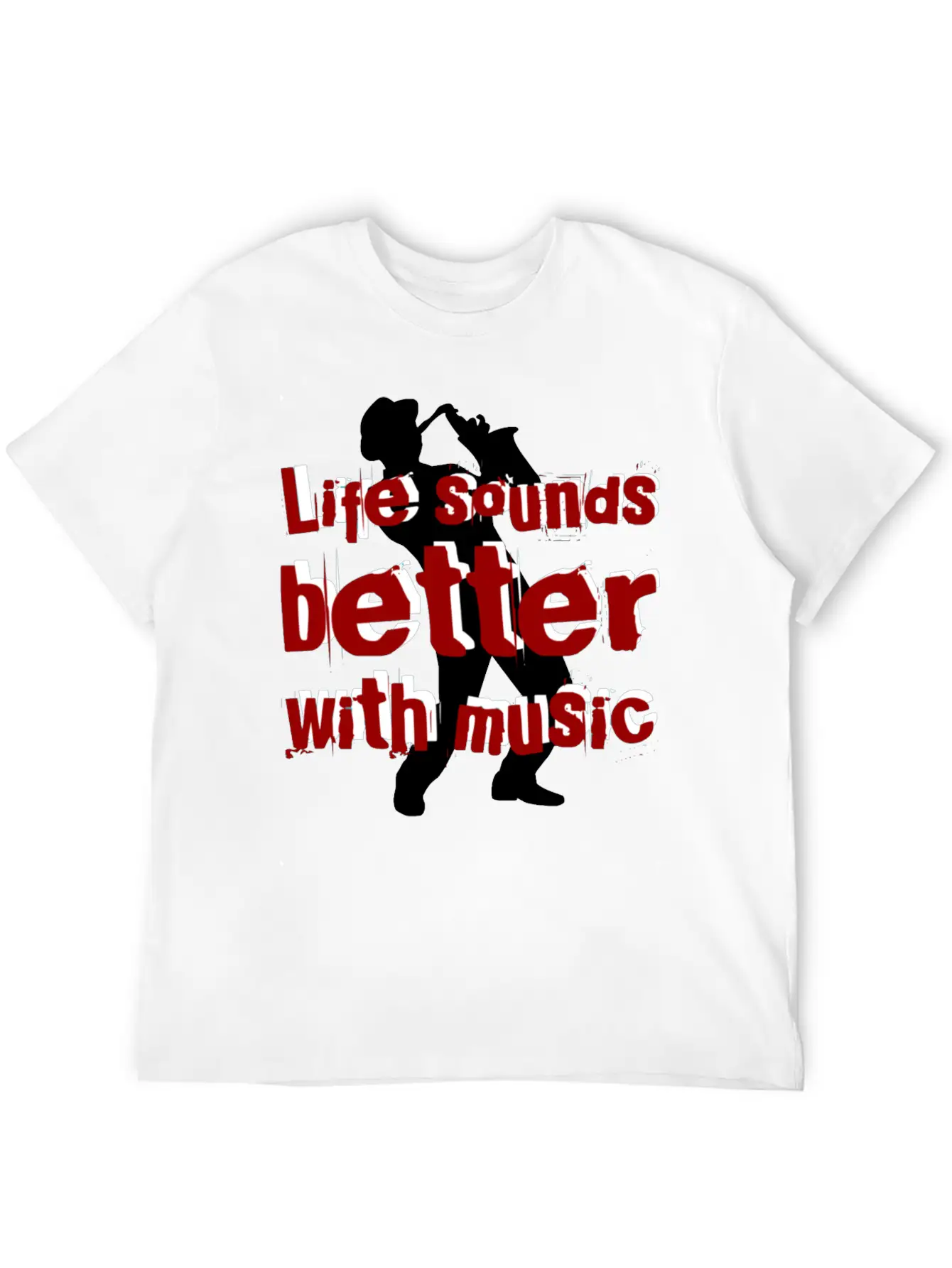 Life Sounds Better With Music Rb Unisex Short Sleeve Soft Cotton T-Shirt – Casual Everyday Wear