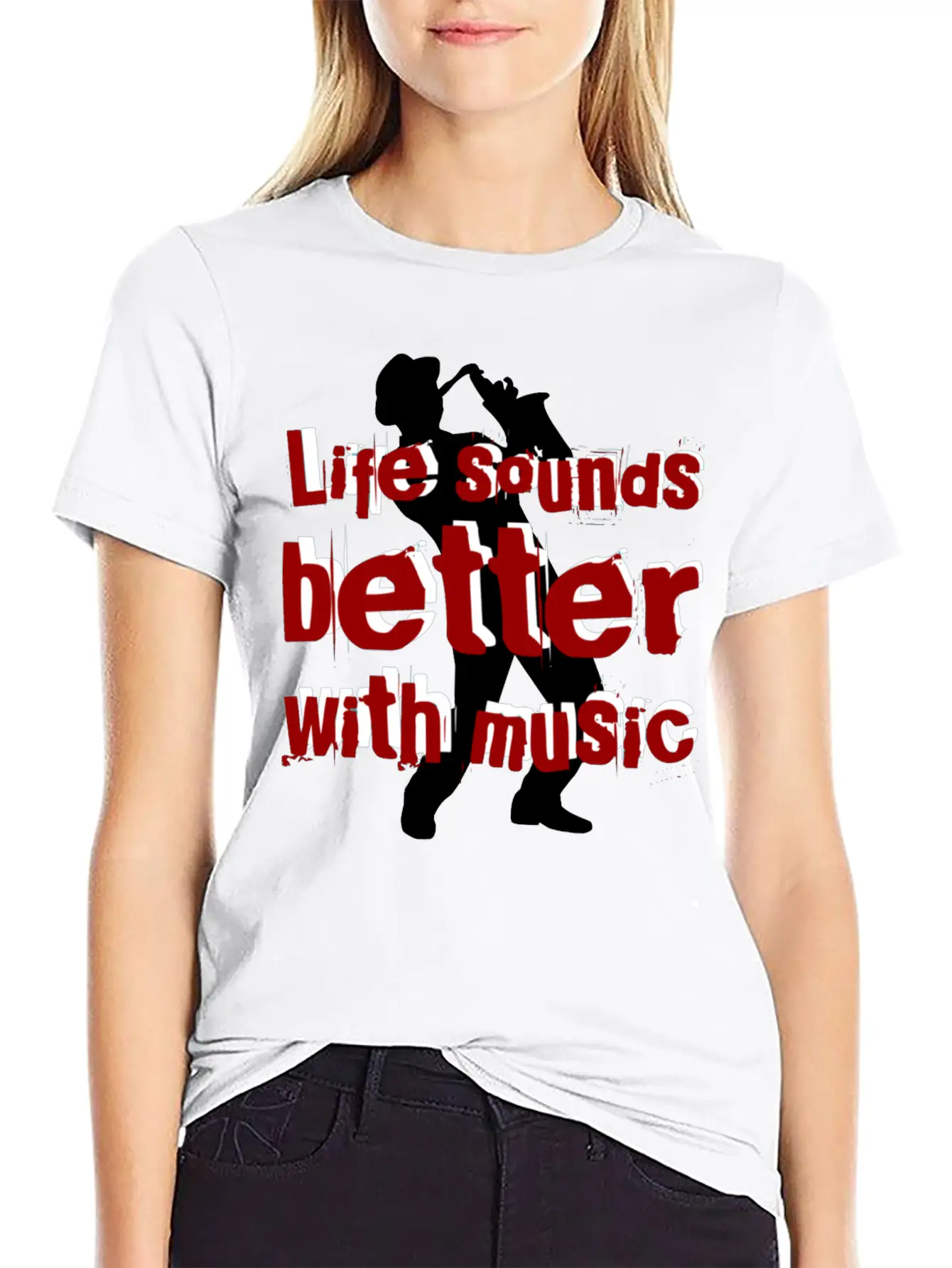 Life Sounds Better With Music Rb Unisex Short Sleeve Soft Cotton T-Shirt – Casual Everyday Wear