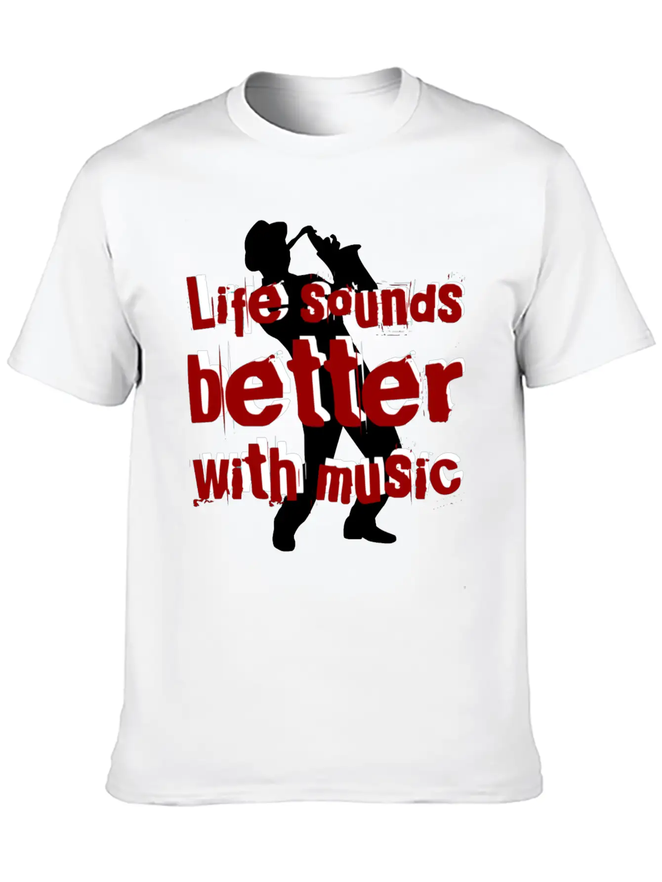 Life Sounds Better With Music Rb Unisex Short Sleeve Soft Cotton T-Shirt – Casual Everyday Wear