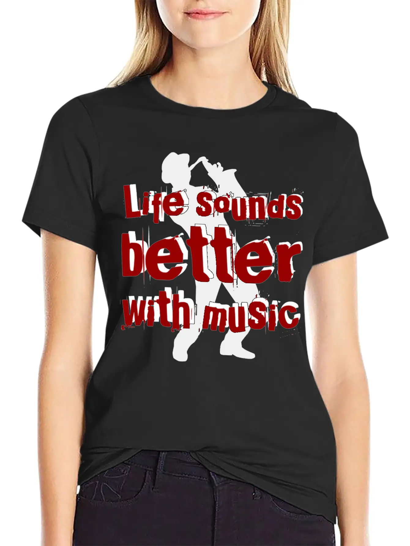 Life Sounds Better With Music Rb Unisex Short Sleeve Soft Cotton T-Shirt – Casual Everyday Wear