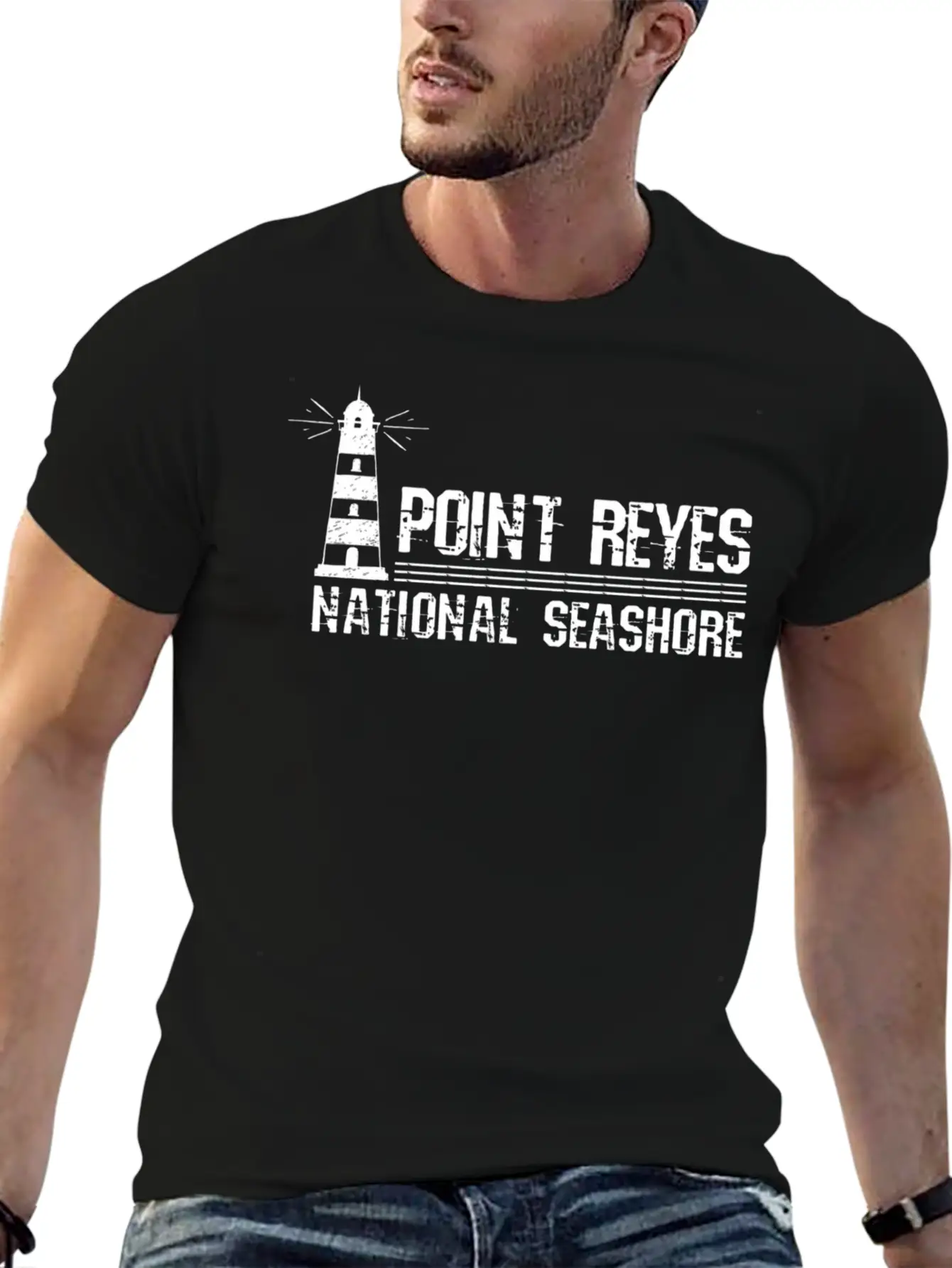 Lighthouse Point Reyes National Seashore Unisex Short Sleeve Soft Cotton T-Shirt – Casual Everyday Wear