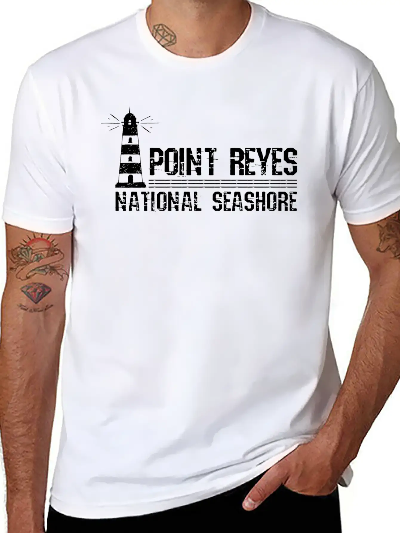 Lighthouse Point Reyes National Seashore Unisex Short Sleeve Soft Cotton T-Shirt – Casual Everyday Wear